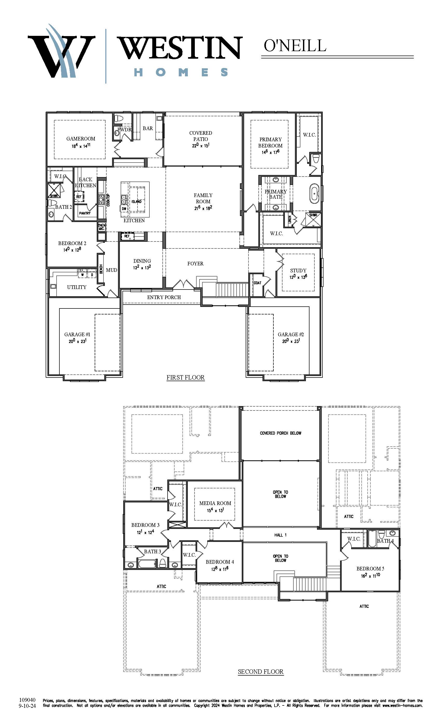 The O'Neil Floor Plan by Westin Homes