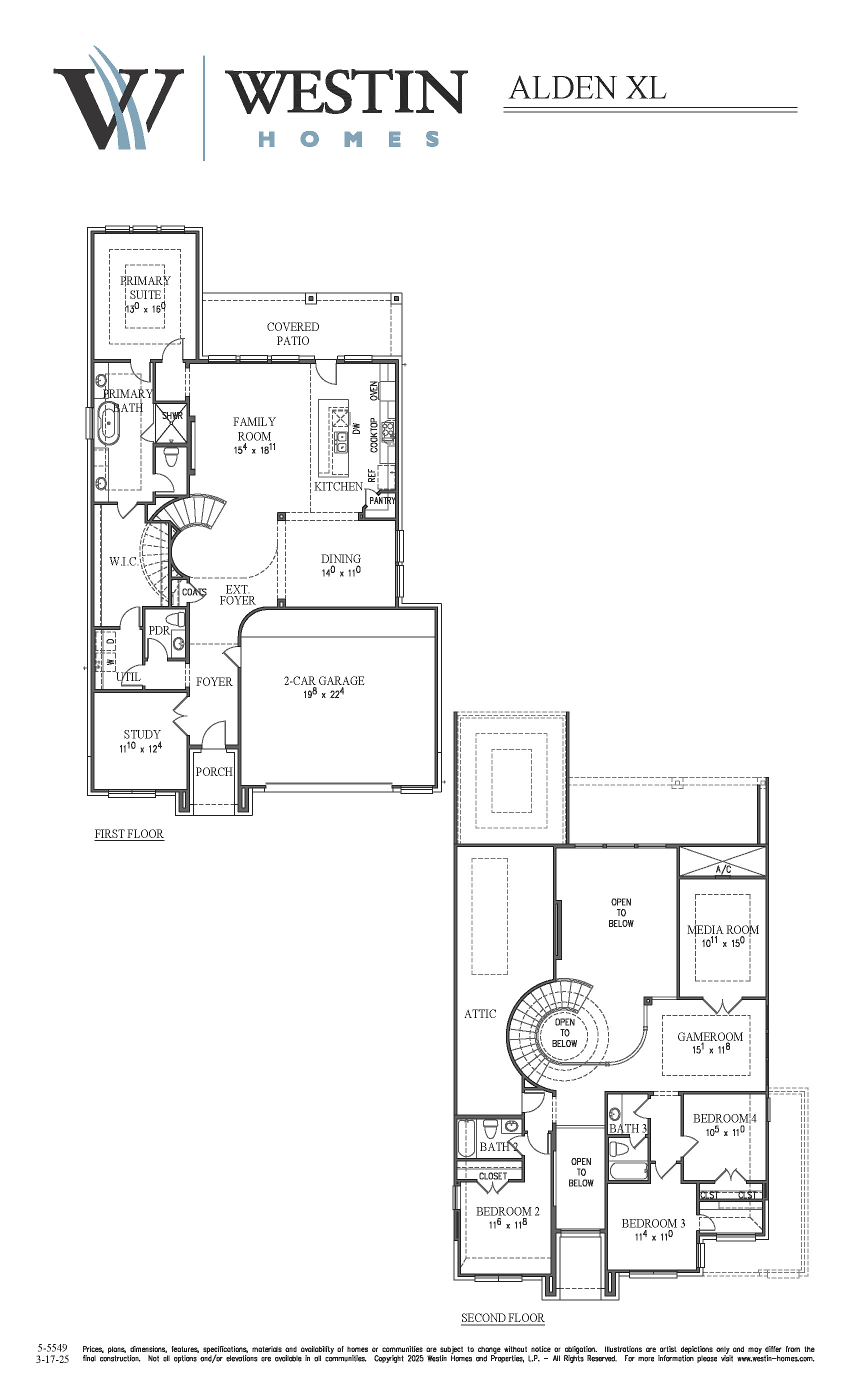 The Alden XL Floor Plan by Westin Homes