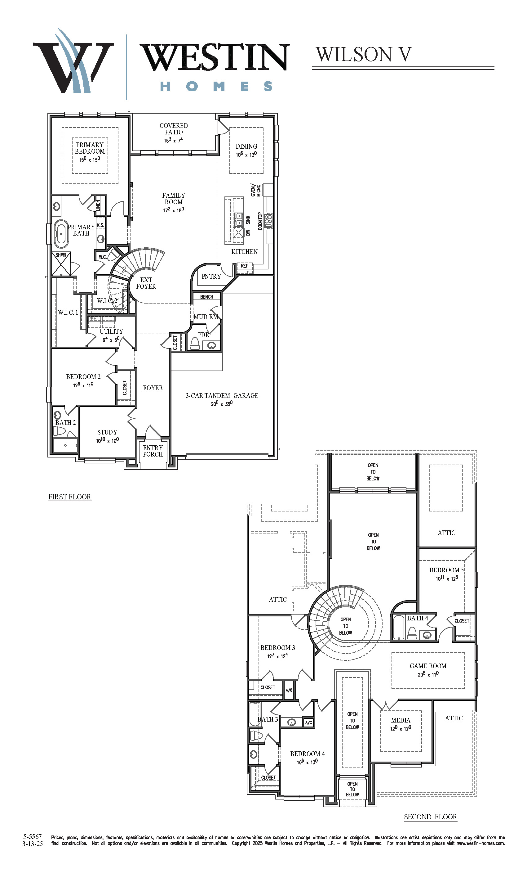 The Wilson V Floor Plan by Westin Homes