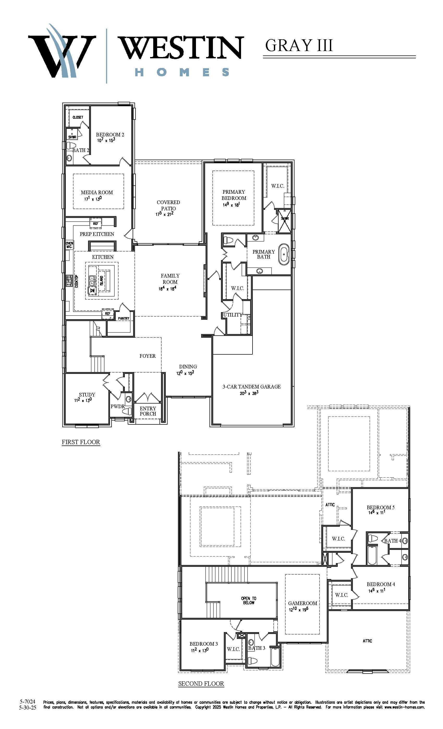 The Gray III Floor Plan by Westin Homes