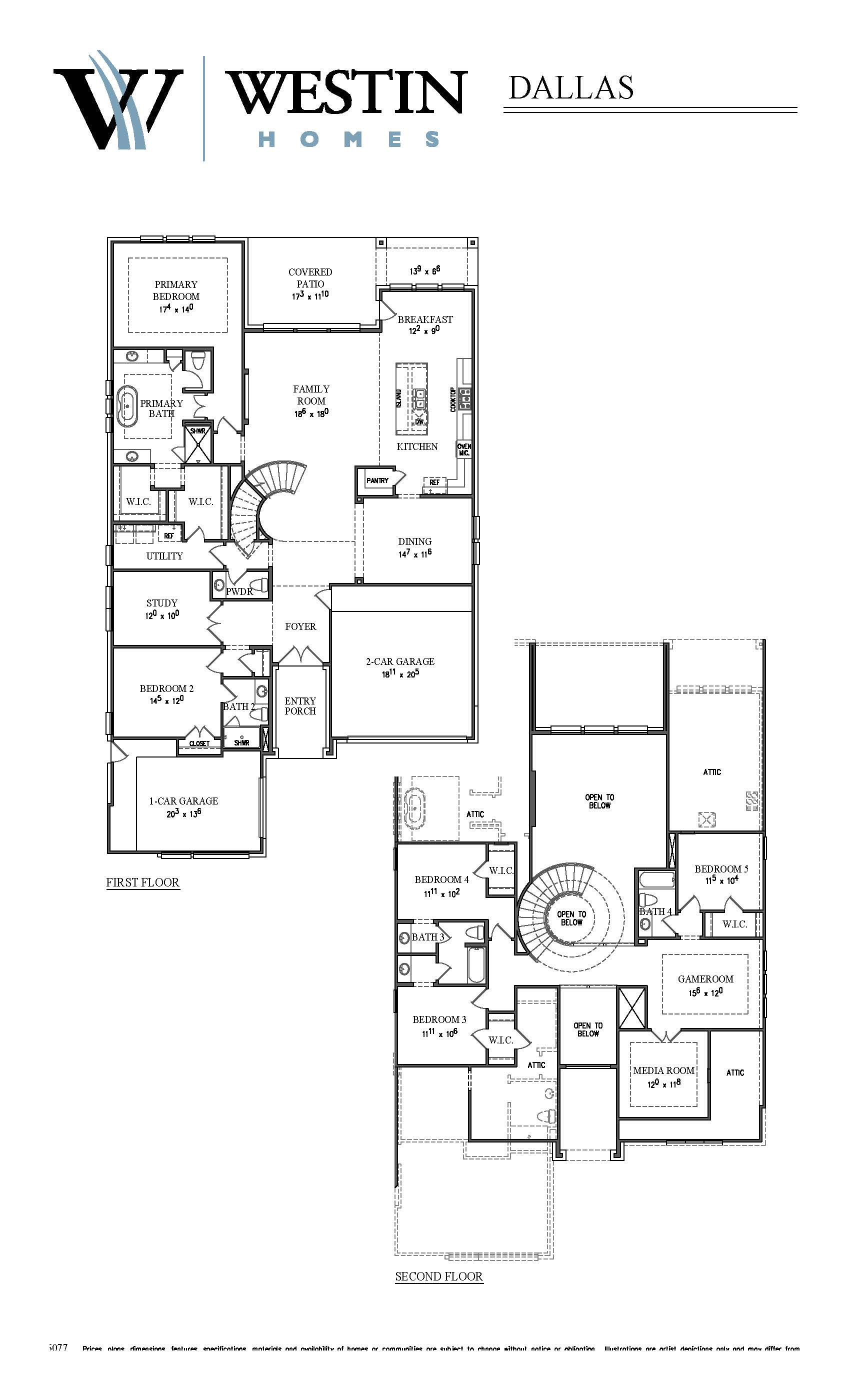 The Dallas Floor Plan by Westin Homes