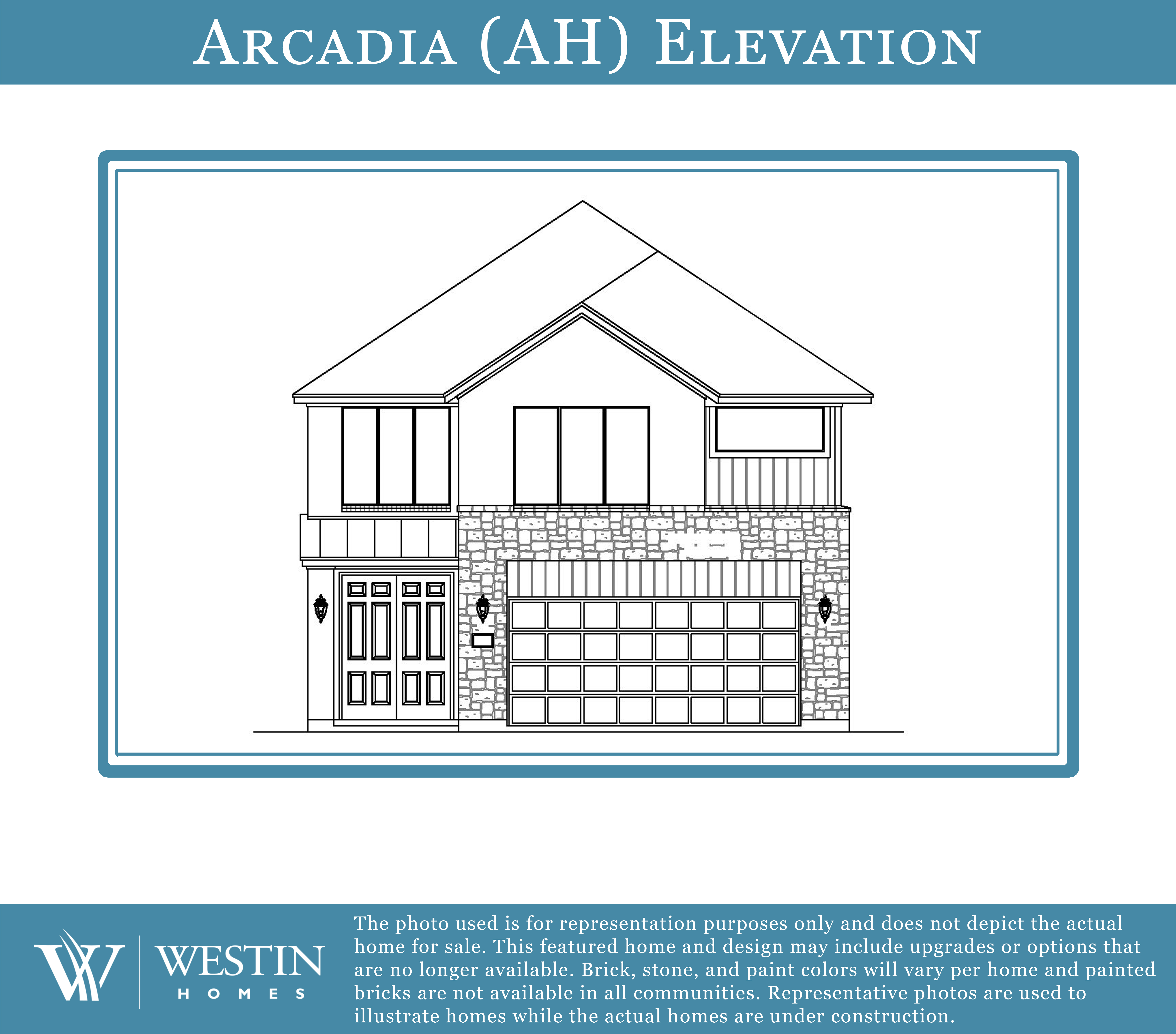 The Arcadia Elevation AH by Westin Homes