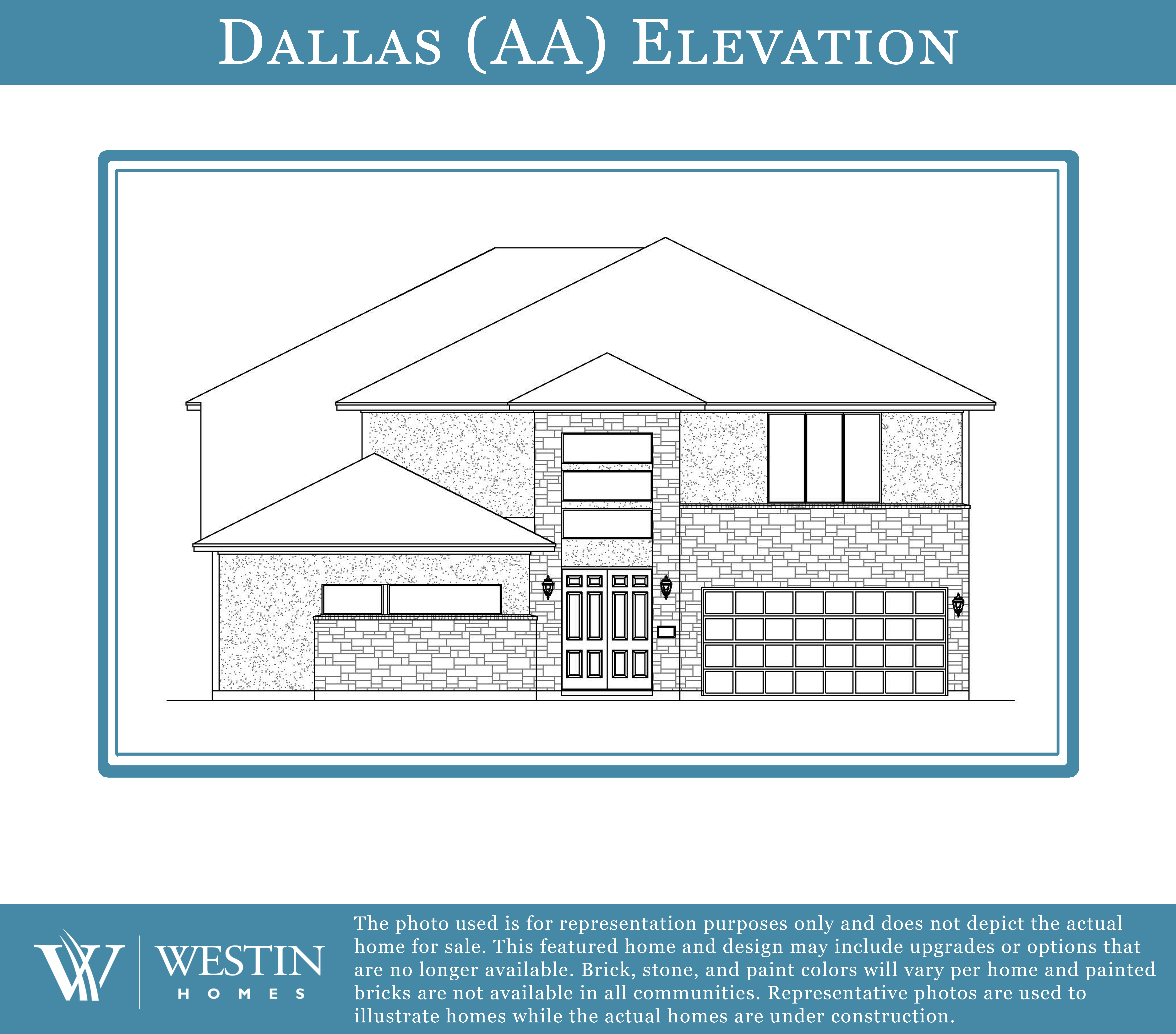 The Dallas Elevation AA by Westin Homes