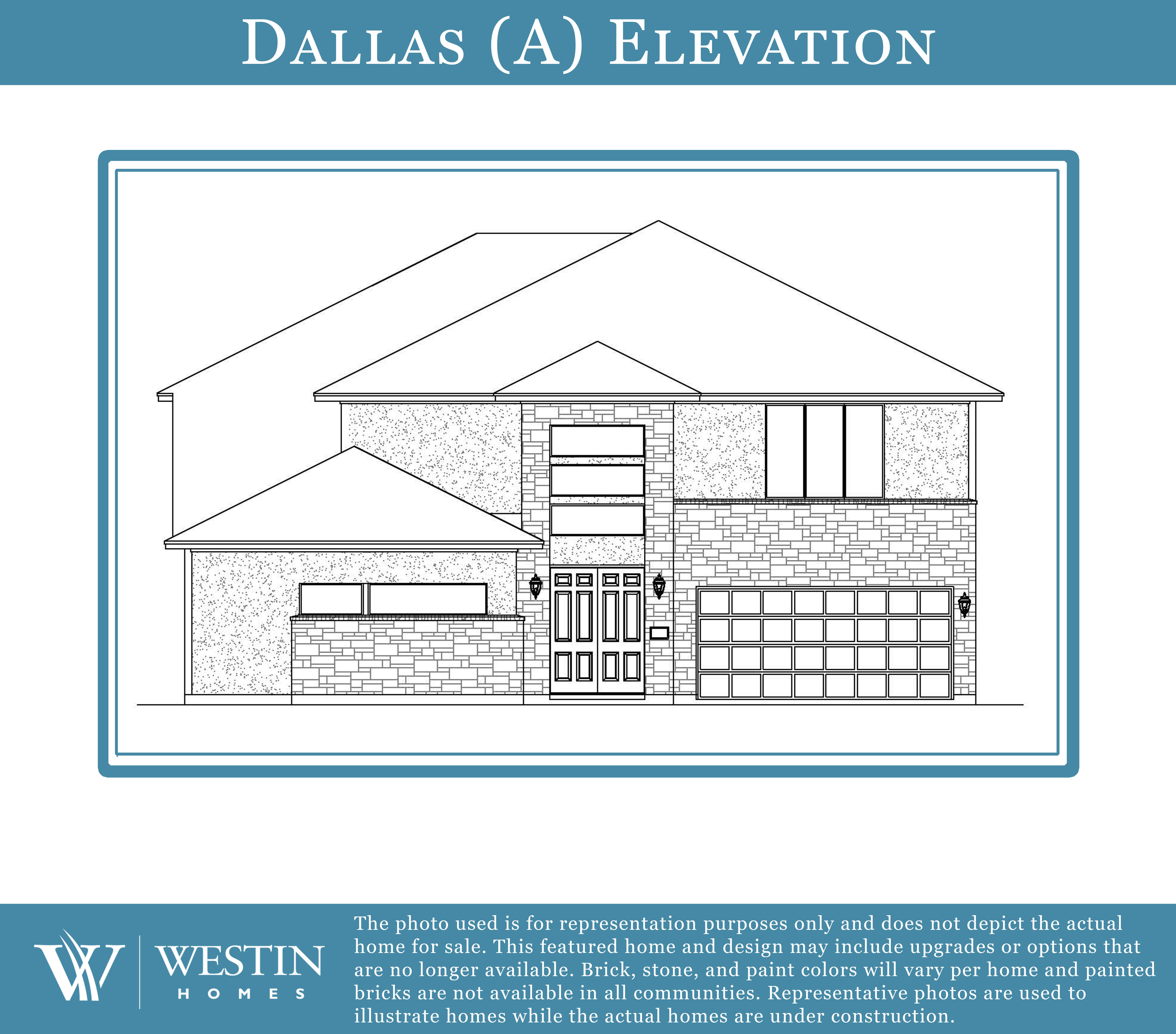 The Dallas Elevation A by Westin Homes