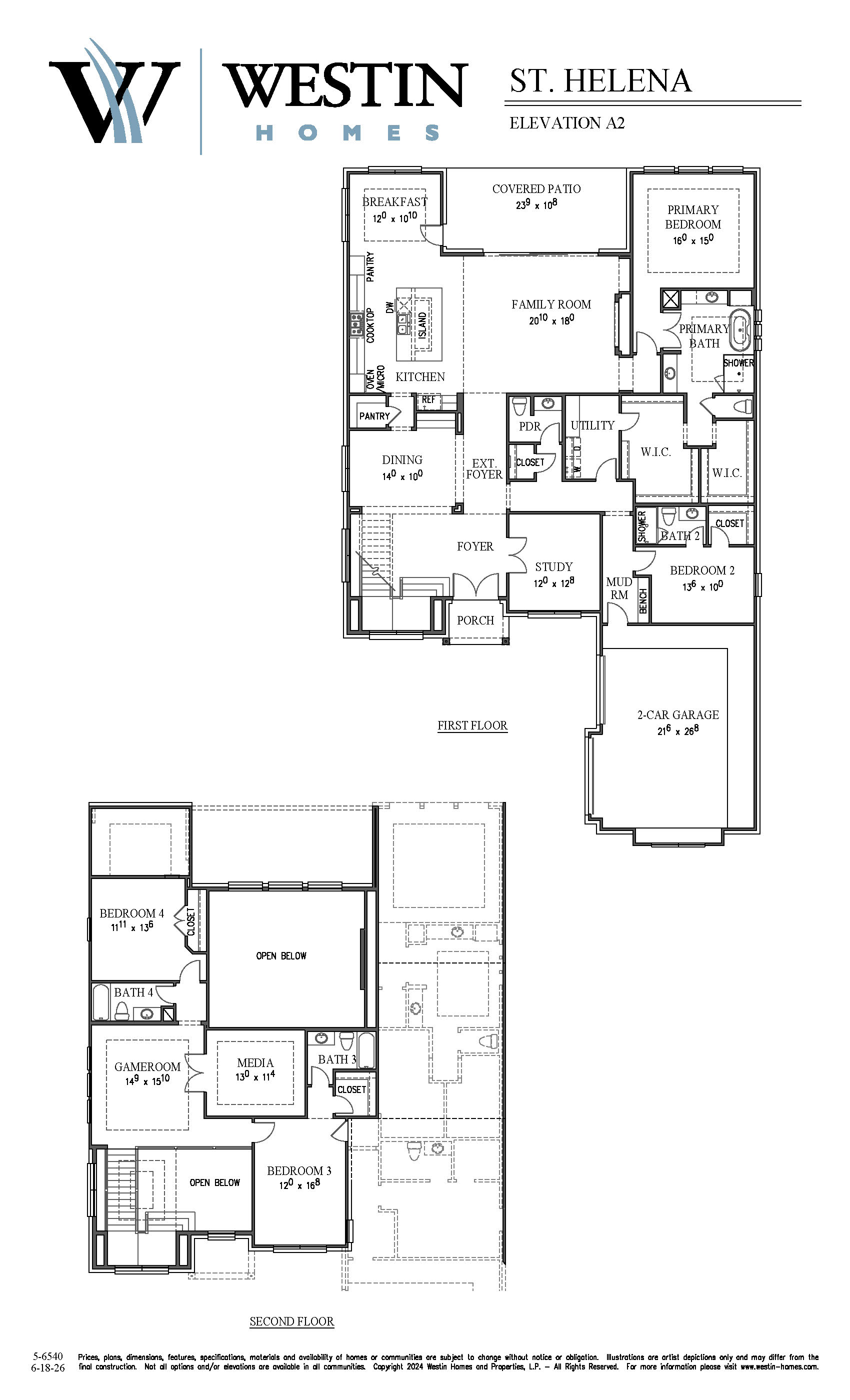 The St. Helena Floor Plan by Westin Homes
