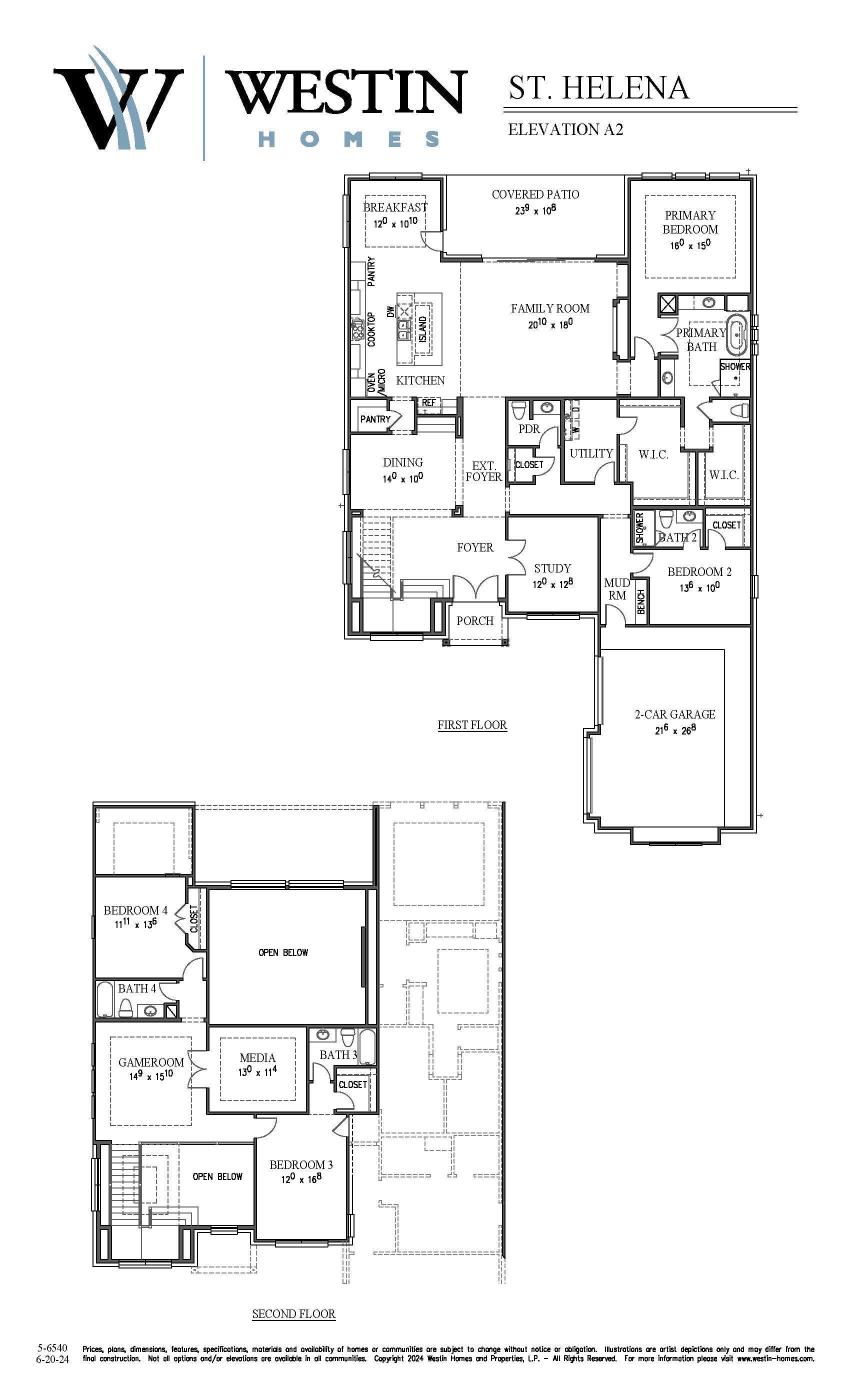 The St. Helena Floor Plan by Westin Homes