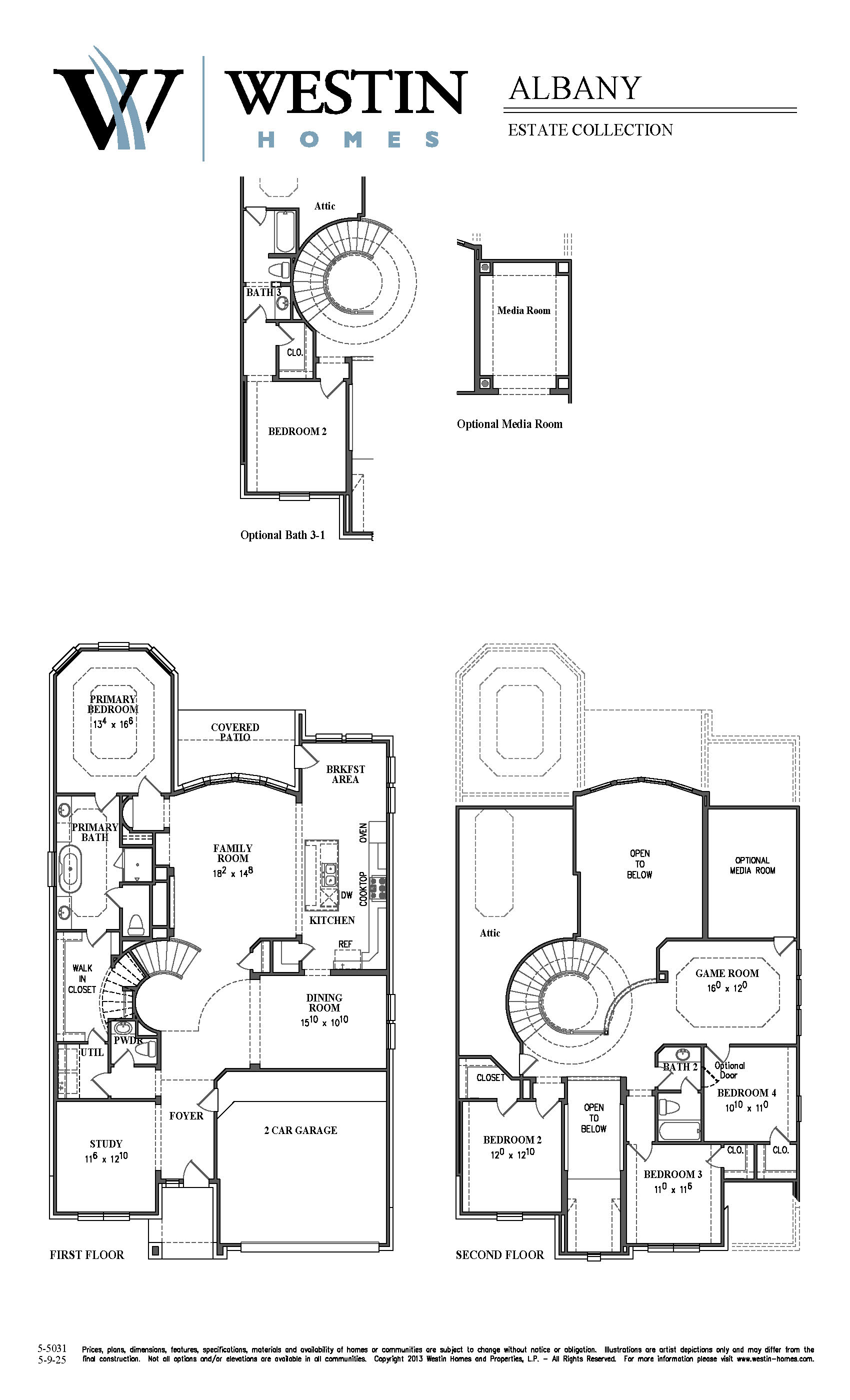 The Albany Floor Plan by Westin Homes