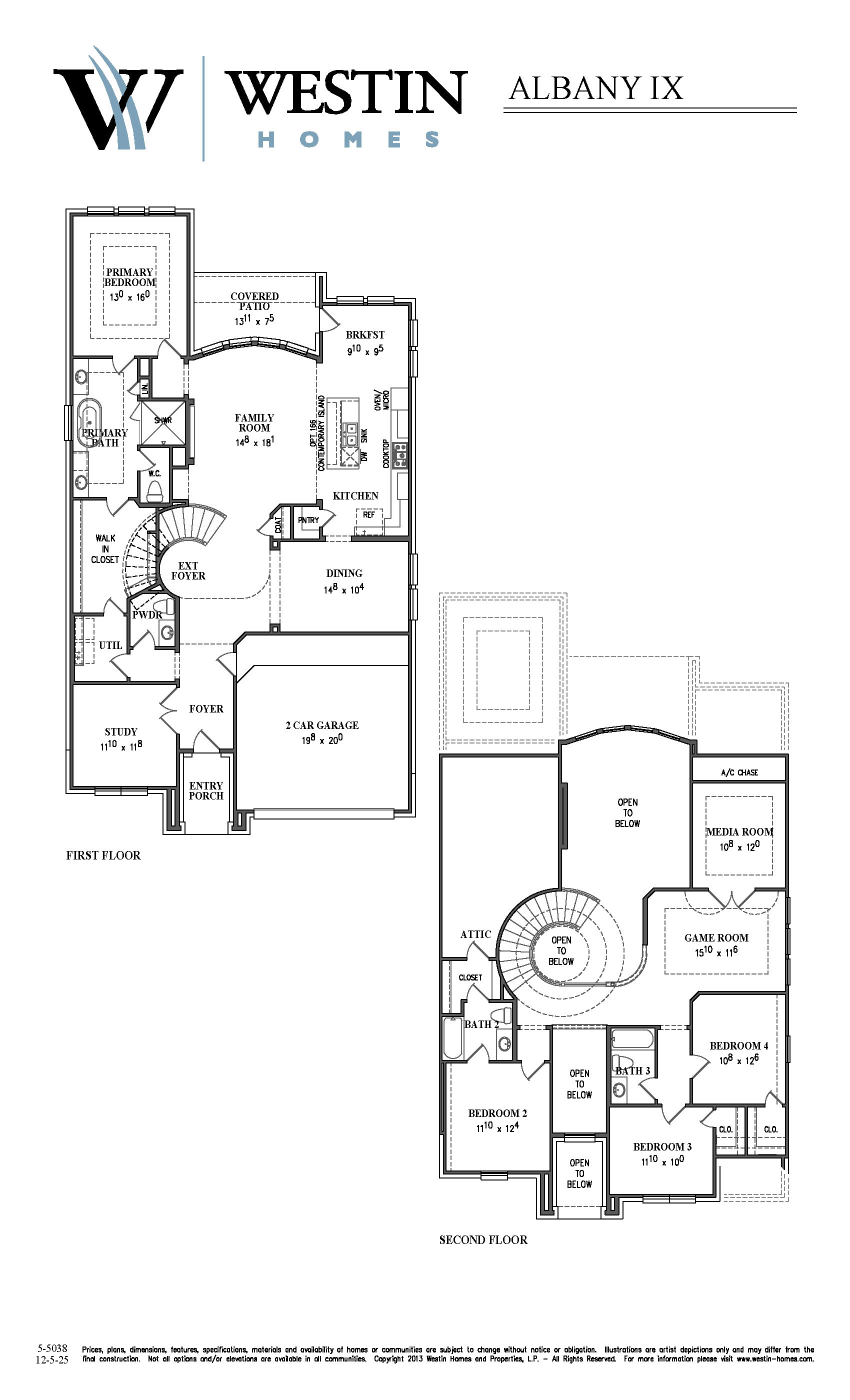 The Albany IX Floor Plan by Westin Homes