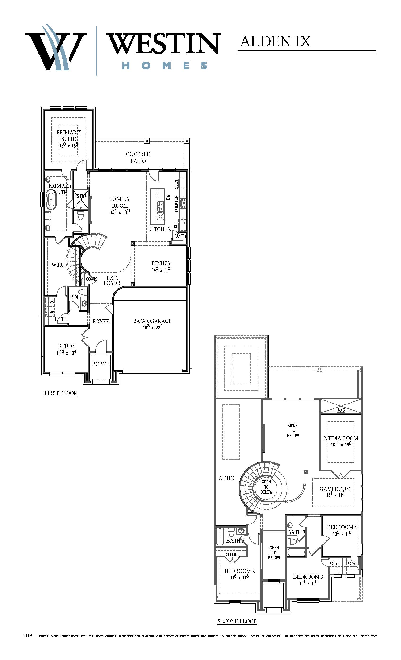 The Alden IX Floor Plan by Westin Homes
