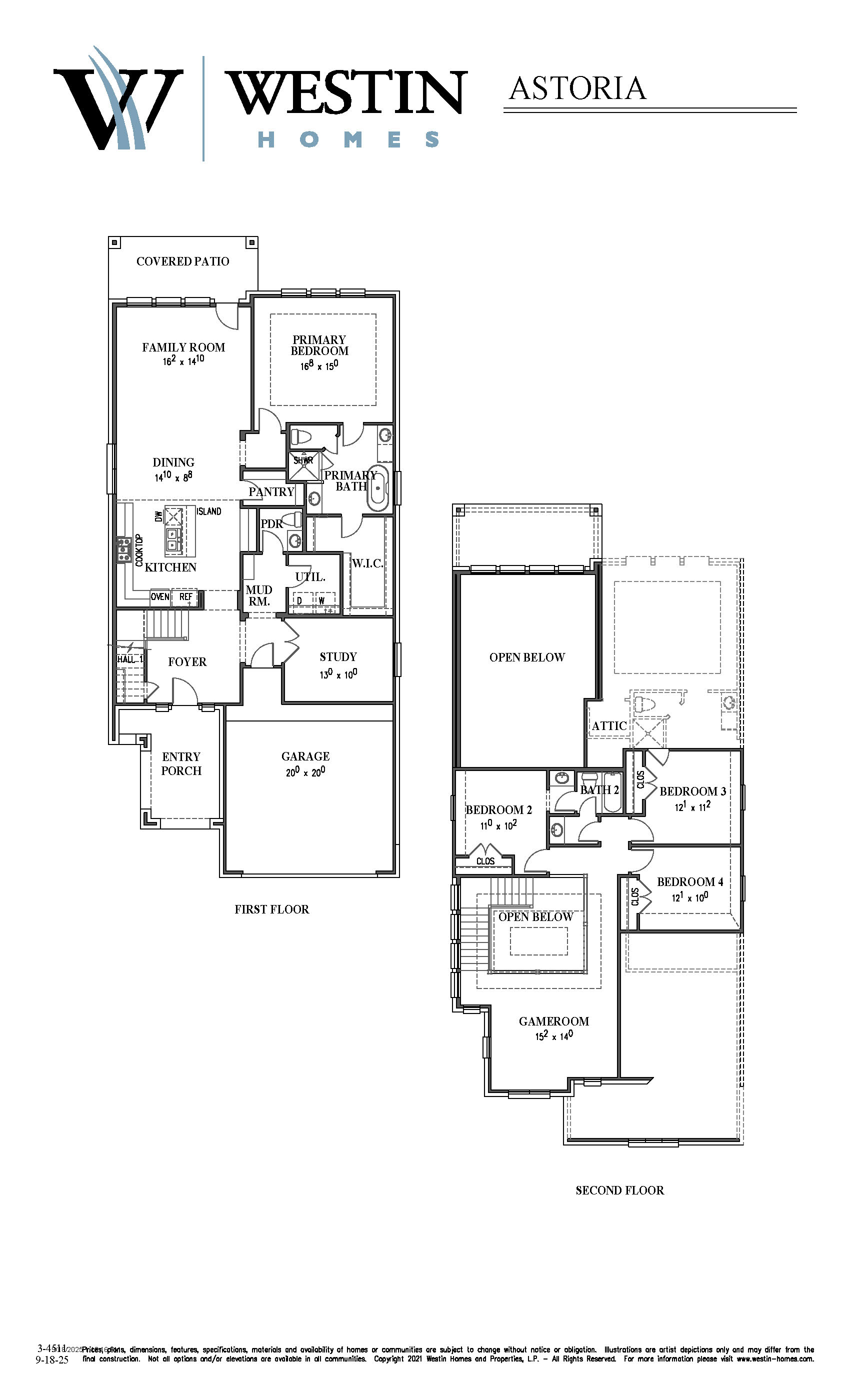 The Astoria Floor Plan by Westin Homes