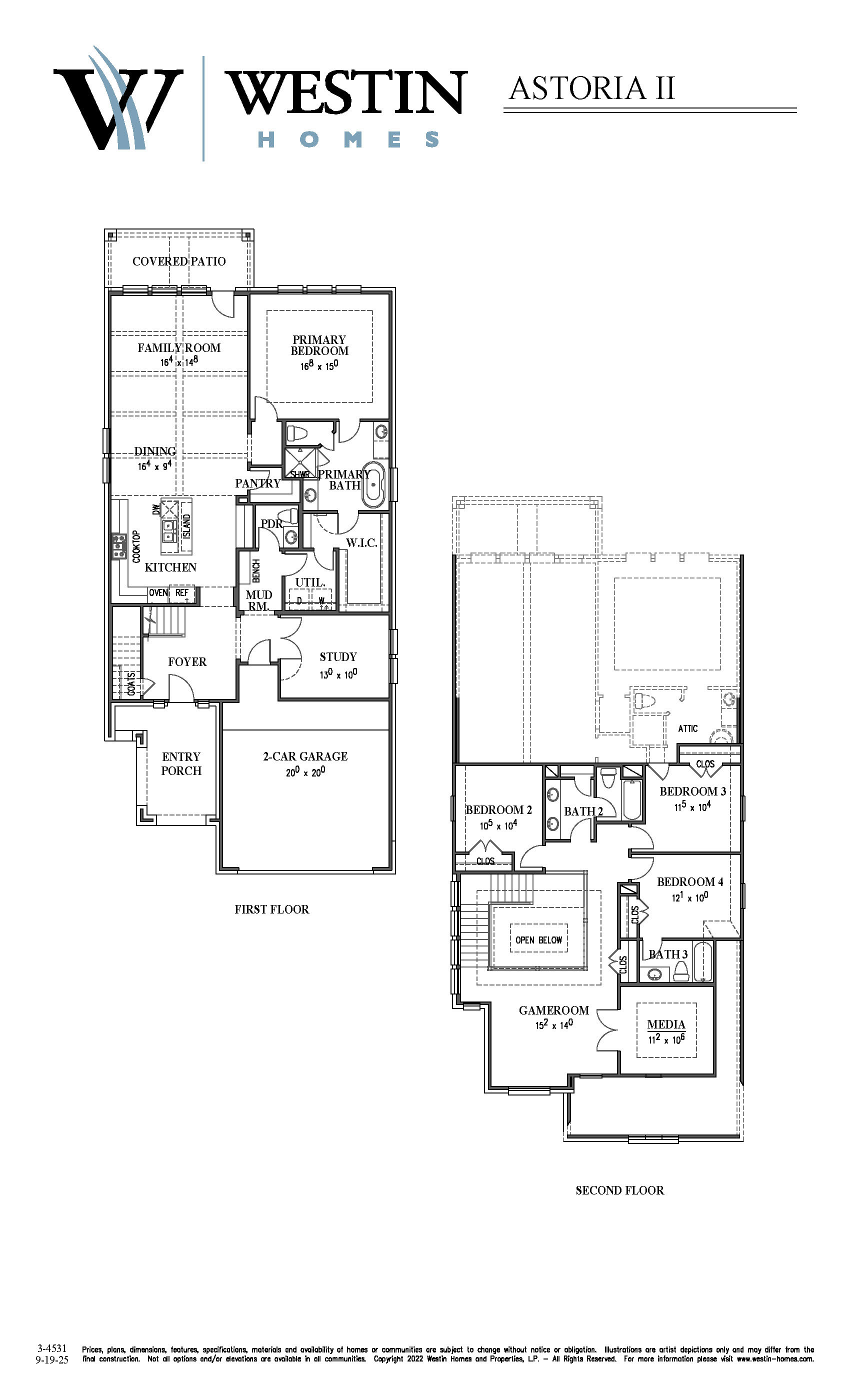 The Astoria II Floor Plan by Westin Homes