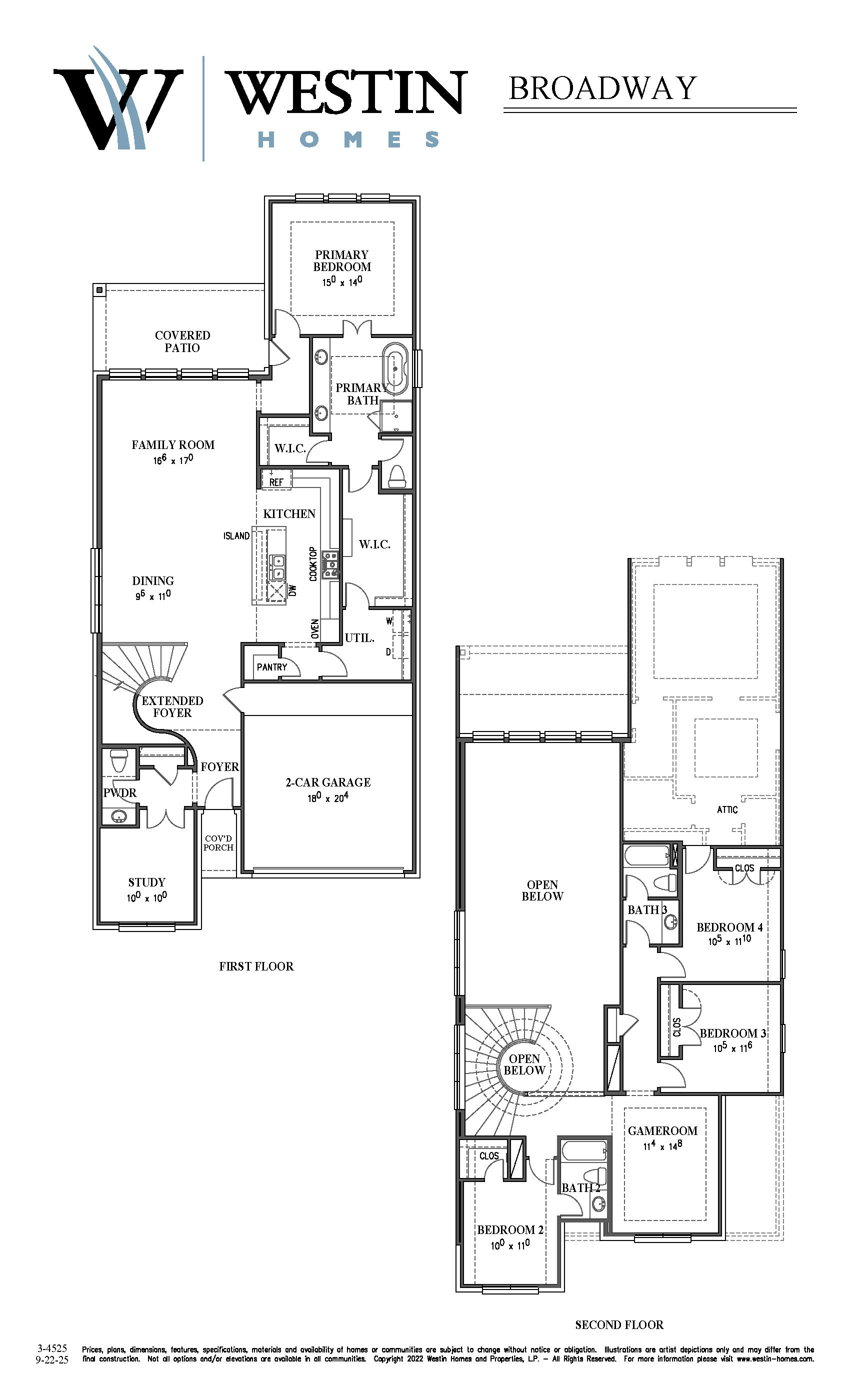 The Broadway Floor Plan by Westin Homes