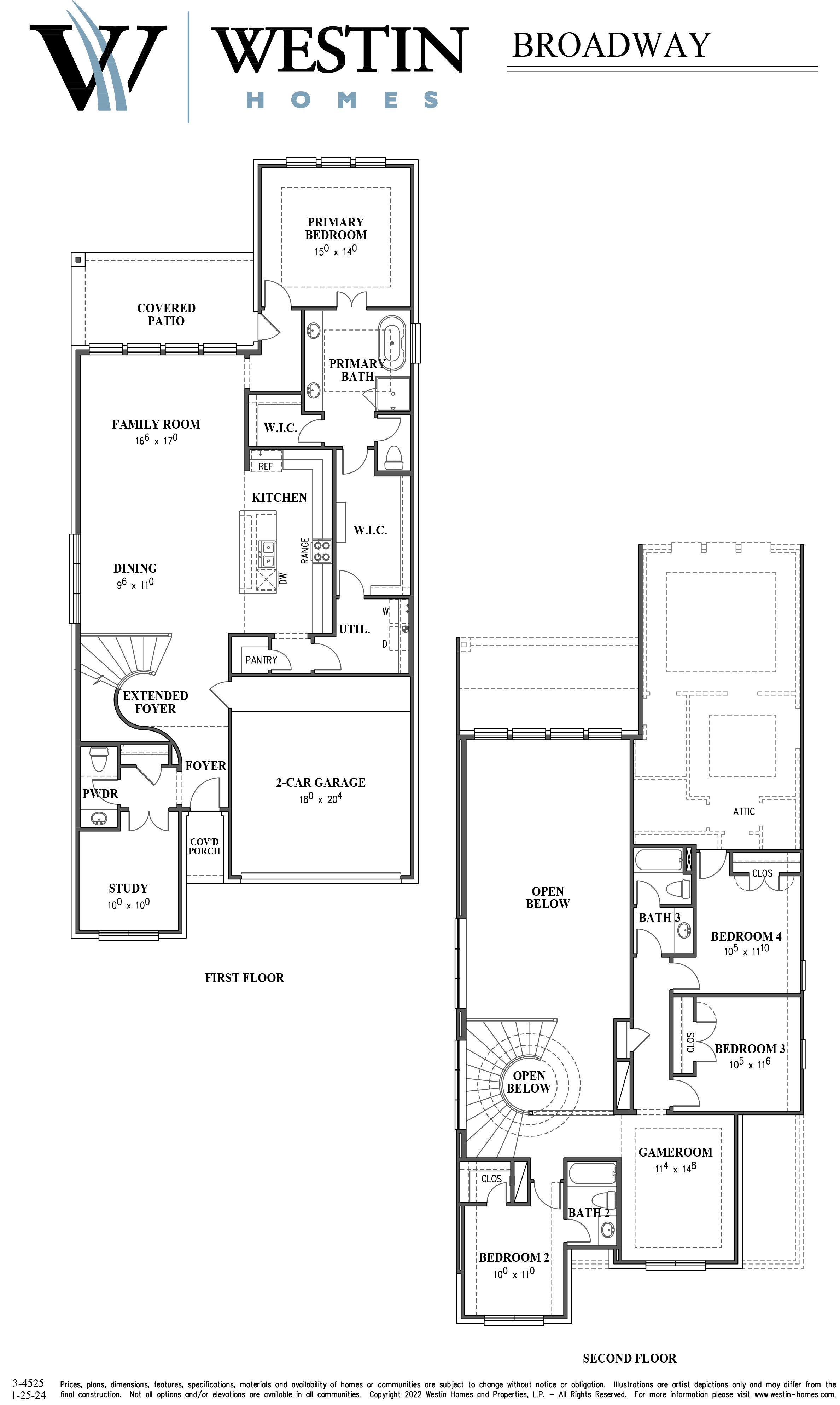 The Broadway Floor Plan by Westin Homes
