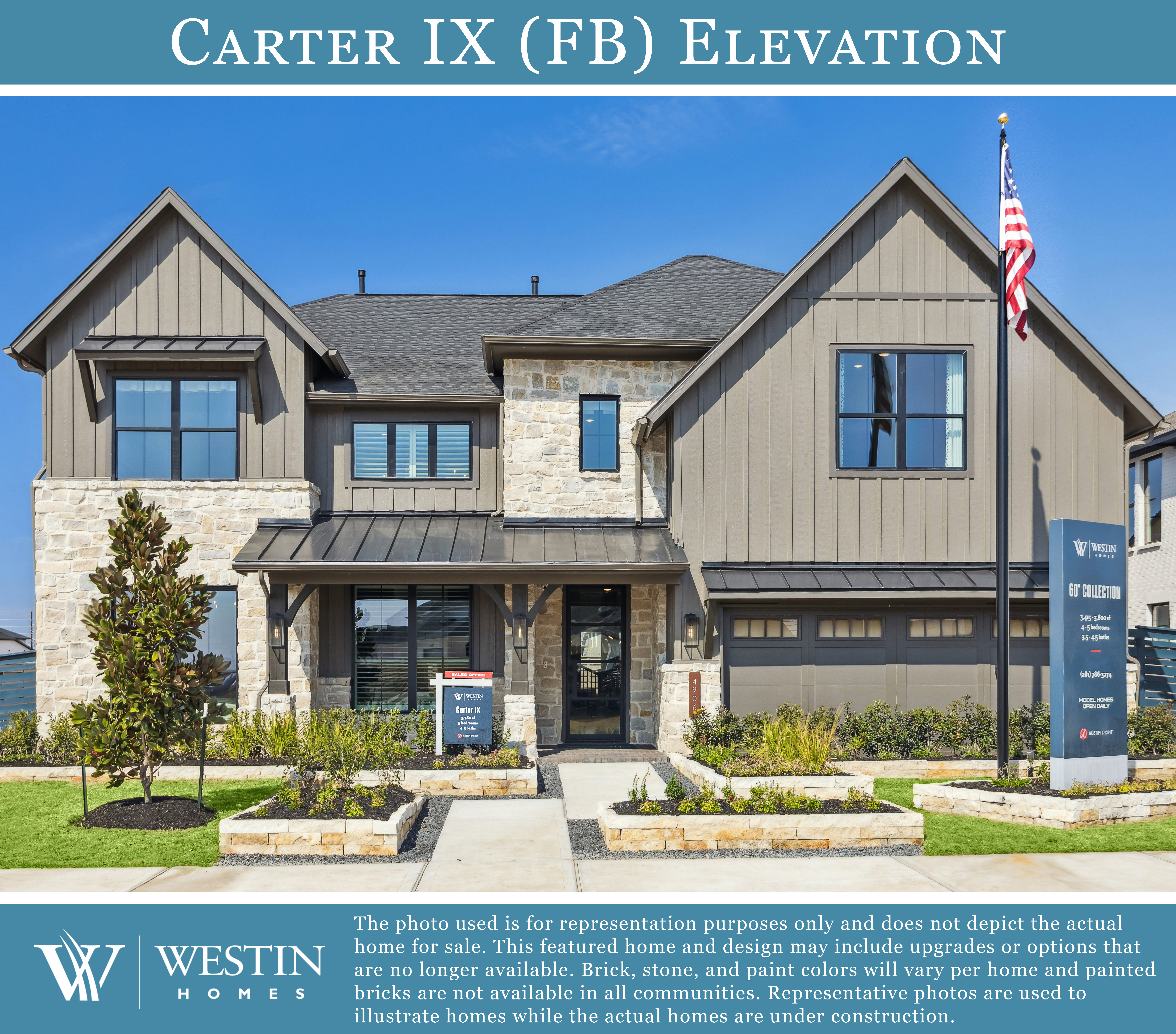 The Carter IX Elevation FB by Westin Homes