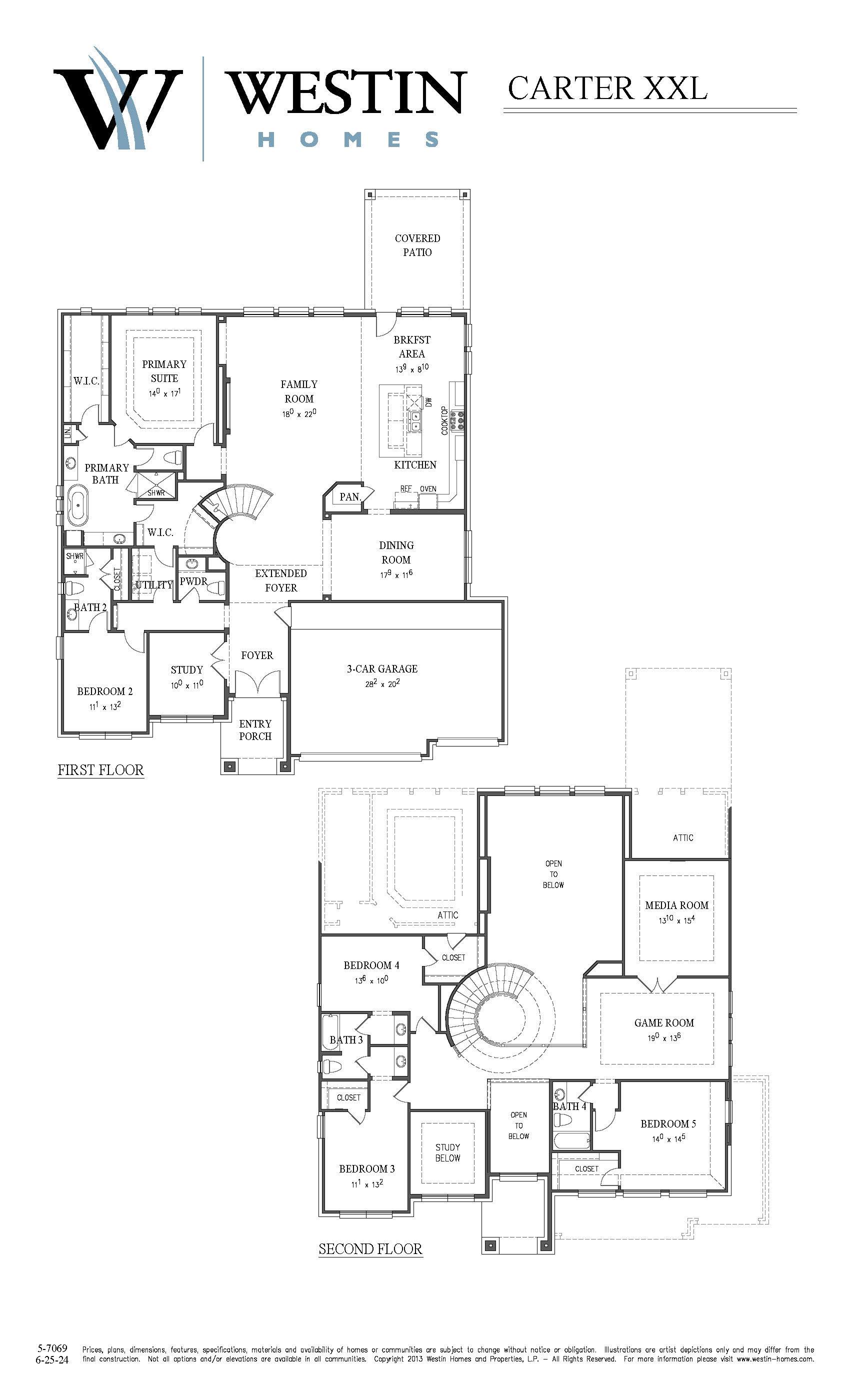 The Carter XXL Floor Plan by Westin Homes