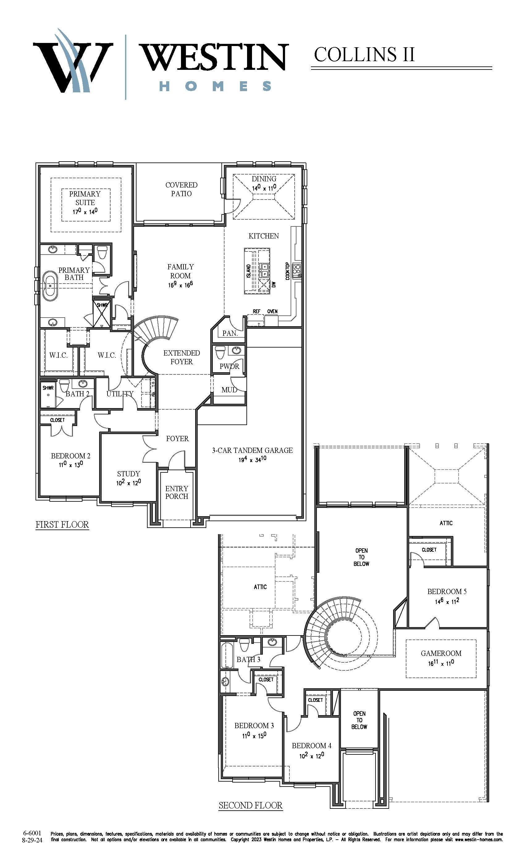 The Collins II Floor Plan by Westin Homes