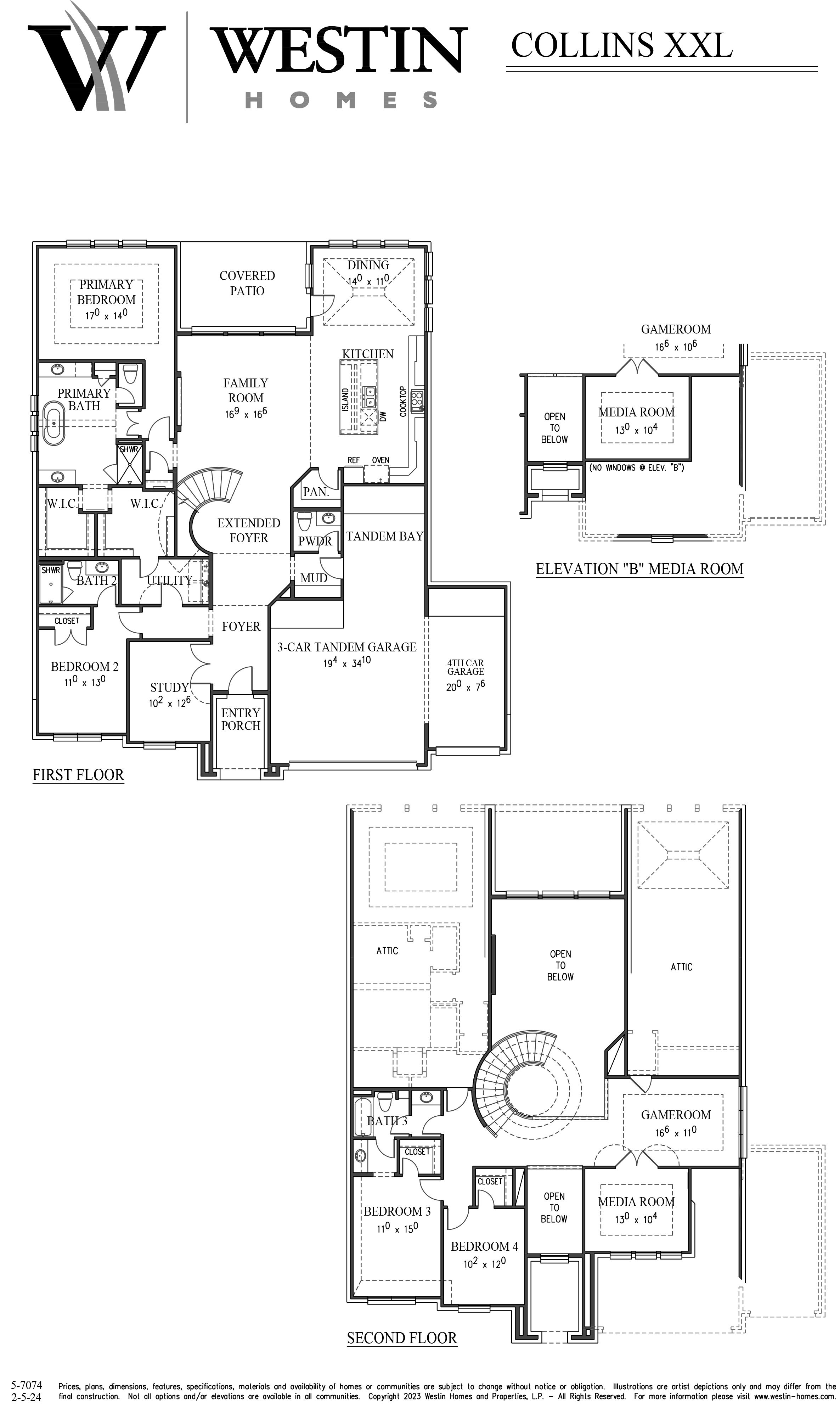 The Collins XXL Floor Plan by Westin Homes