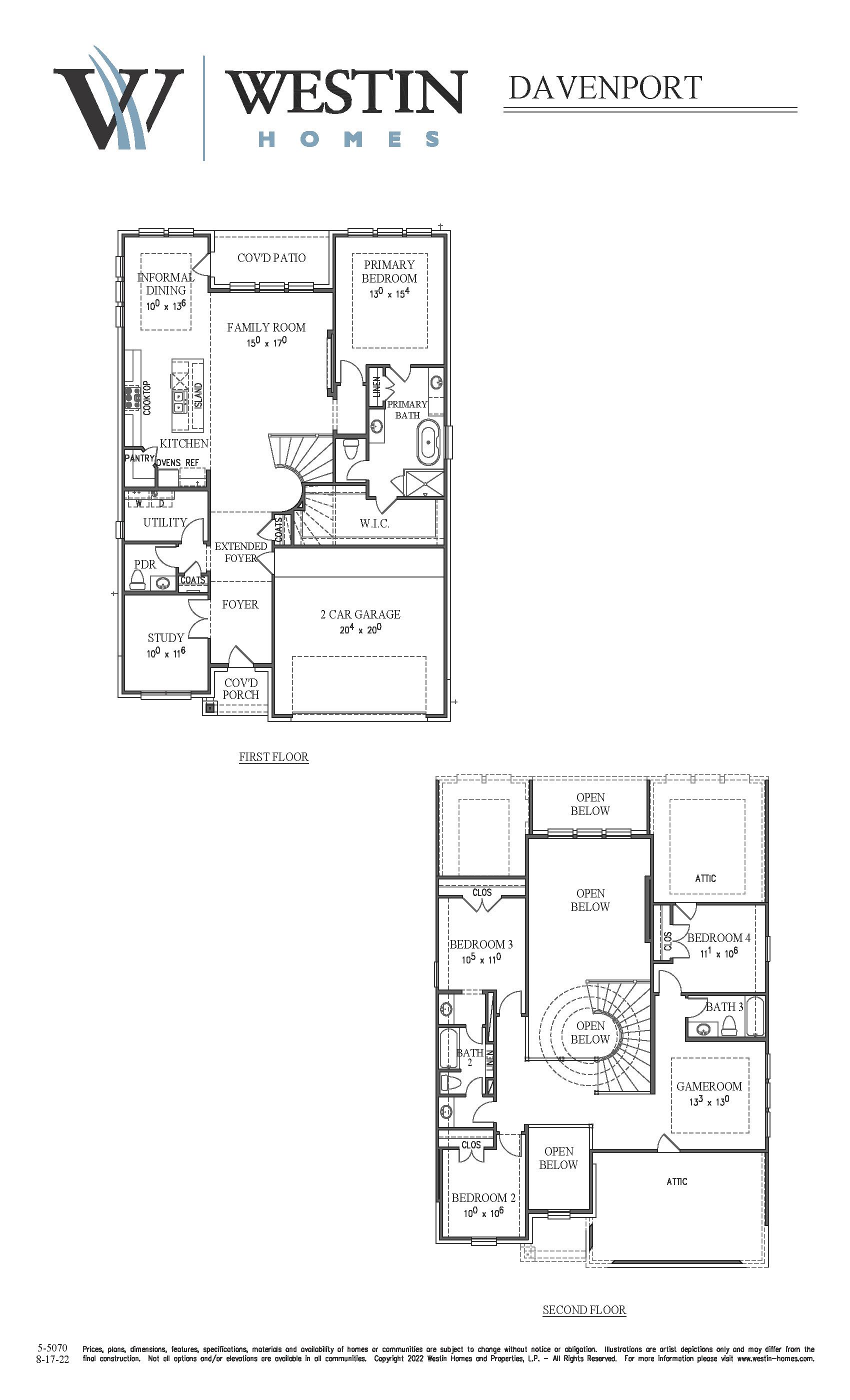 The Davenport Floor Plan by Westin Homes
