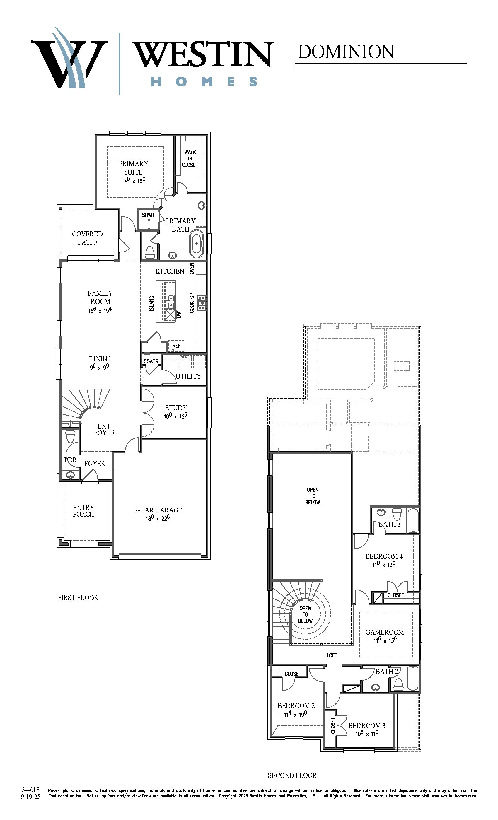 The Dominion Floor Plan by Westin Homes