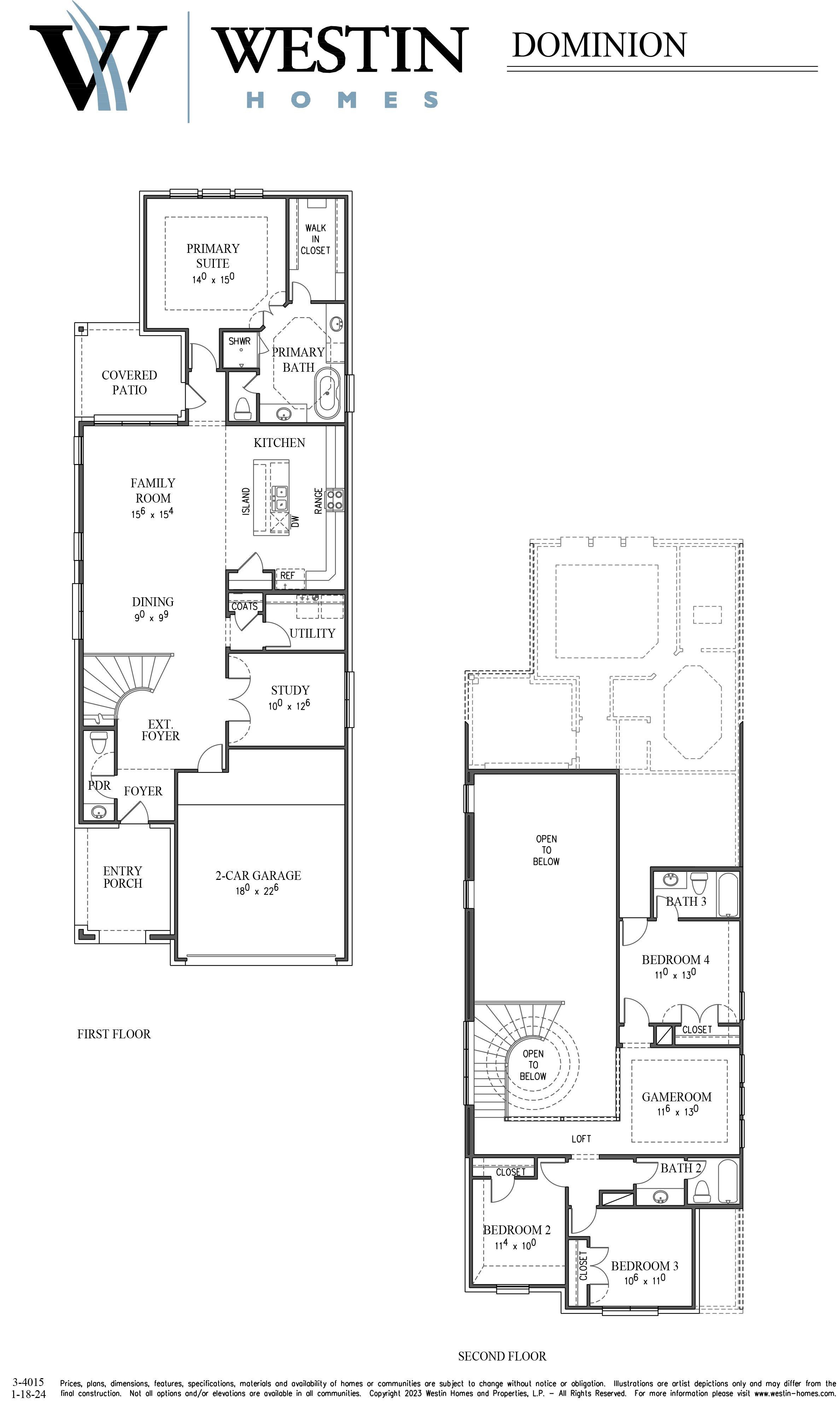 The Dominion Floor Plan by Westin Homes