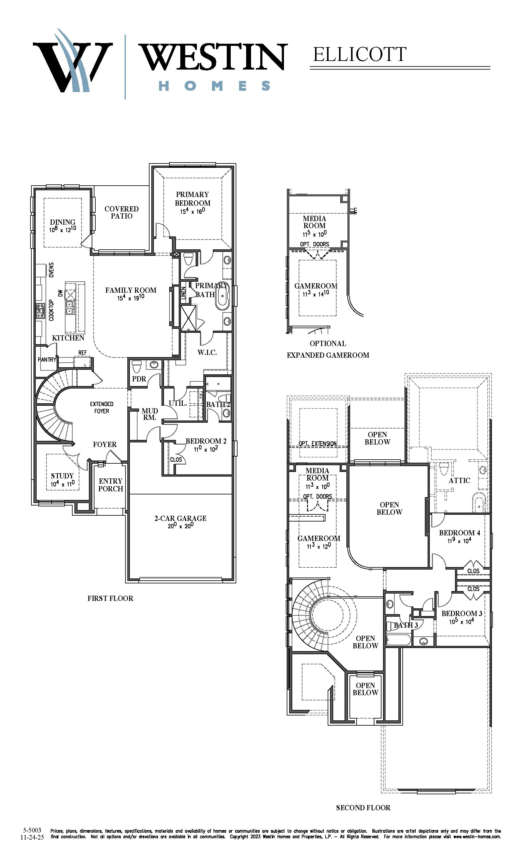The Ellicott Floor Plan by Westin Homes