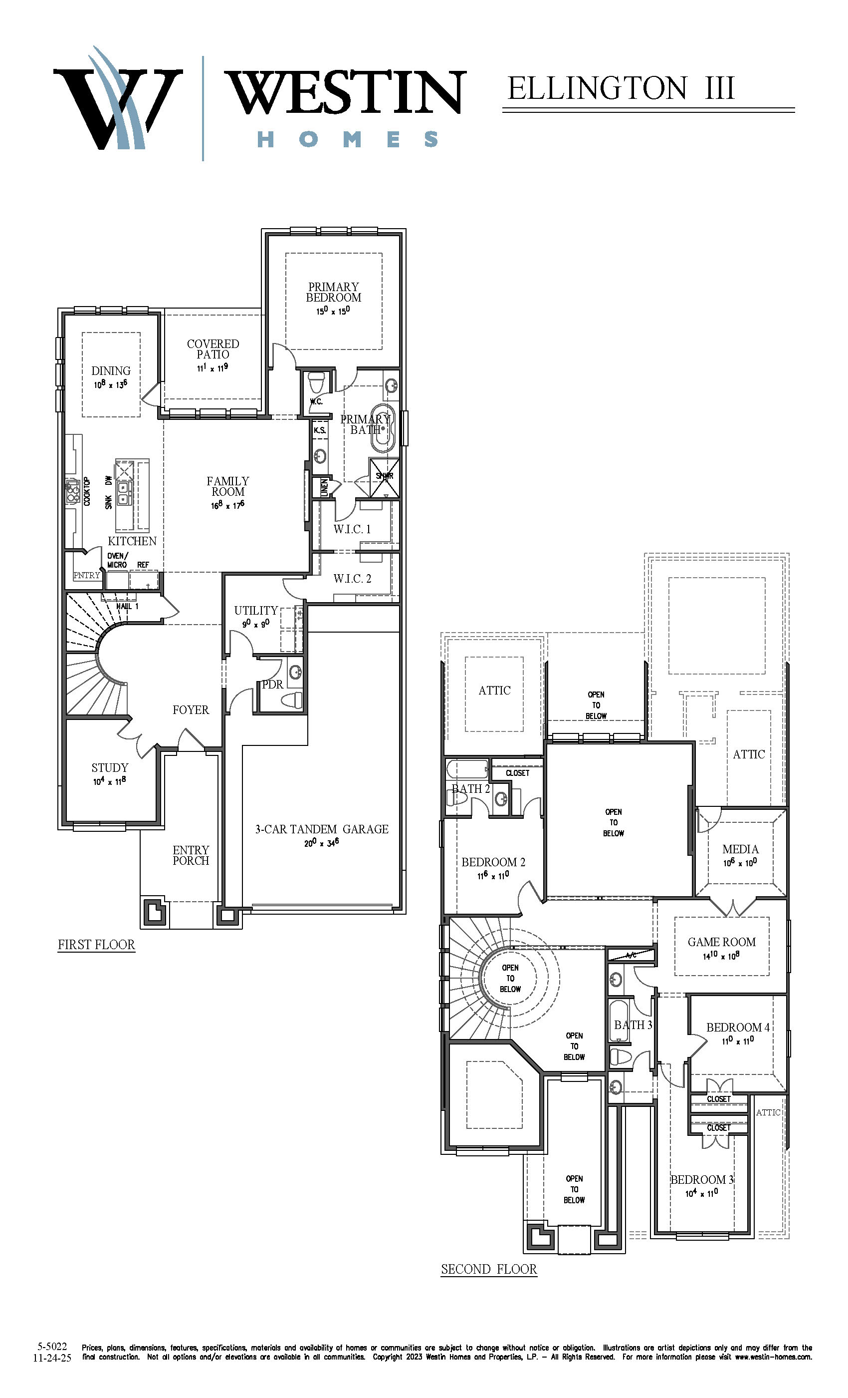 The Ellington III Floor Plan by Westin Homes