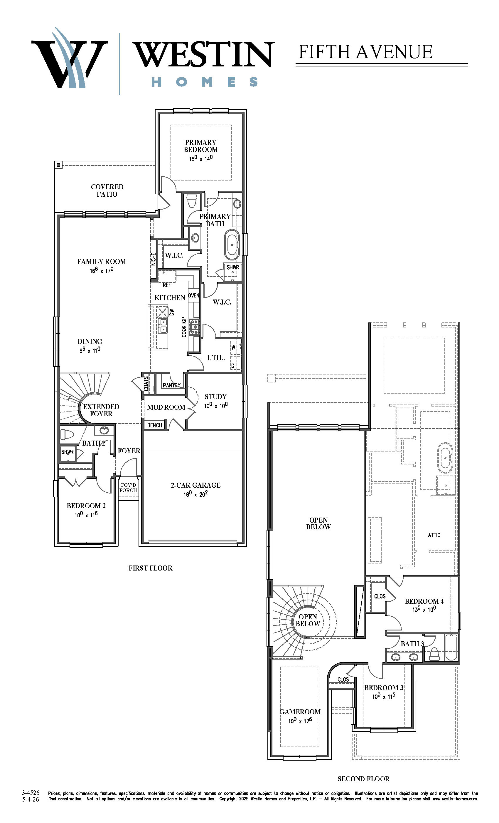 The Fifth Avenue Floor Plan by Westin Homes