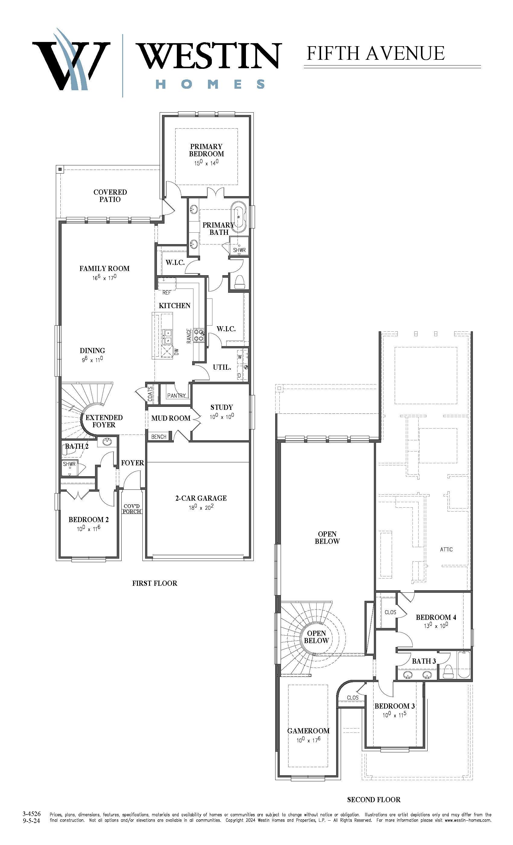 The Fifth Avenue Floor Plan by Westin Homes