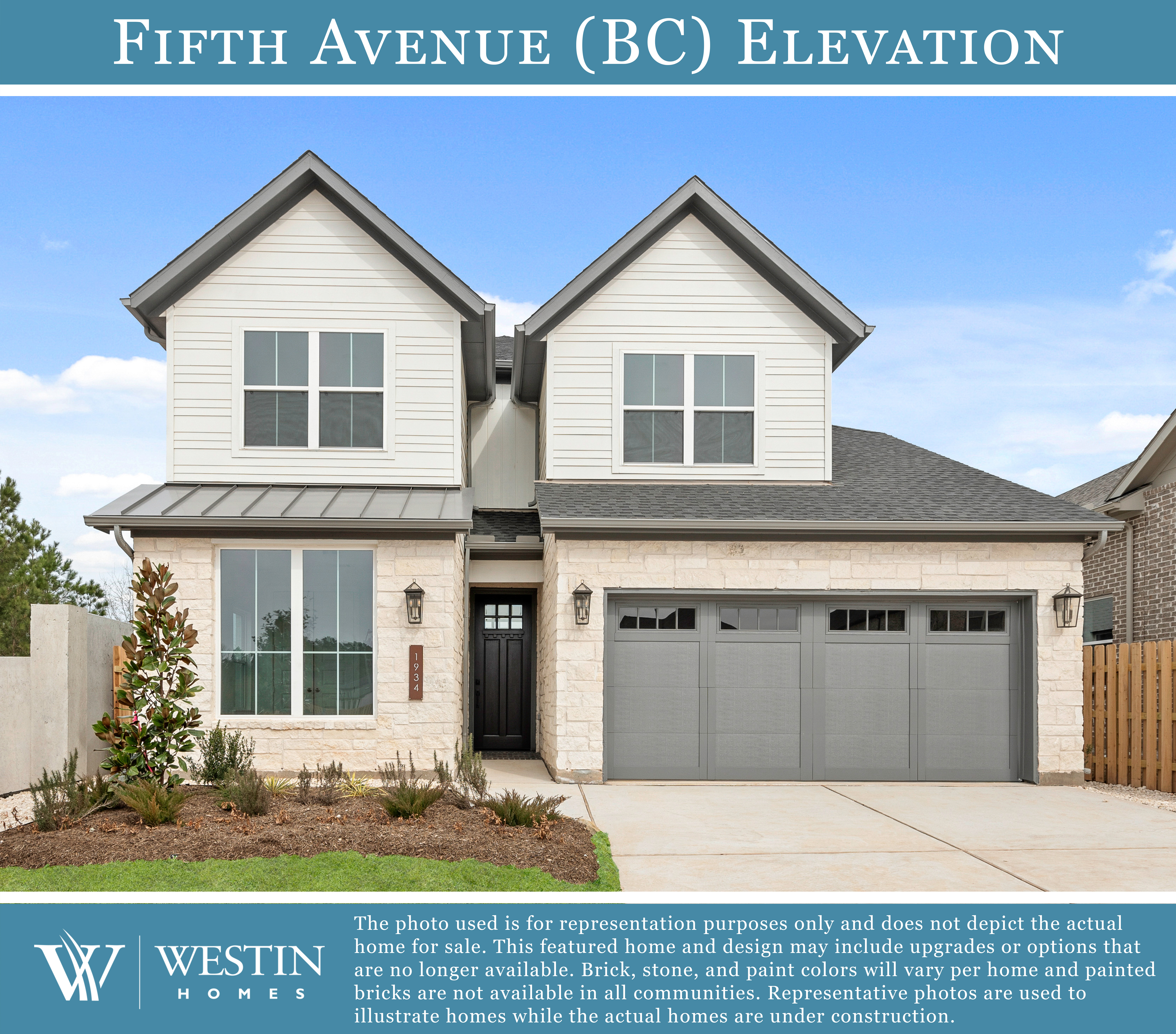 The Fifth Avenue Elevation BC by Westin Homes