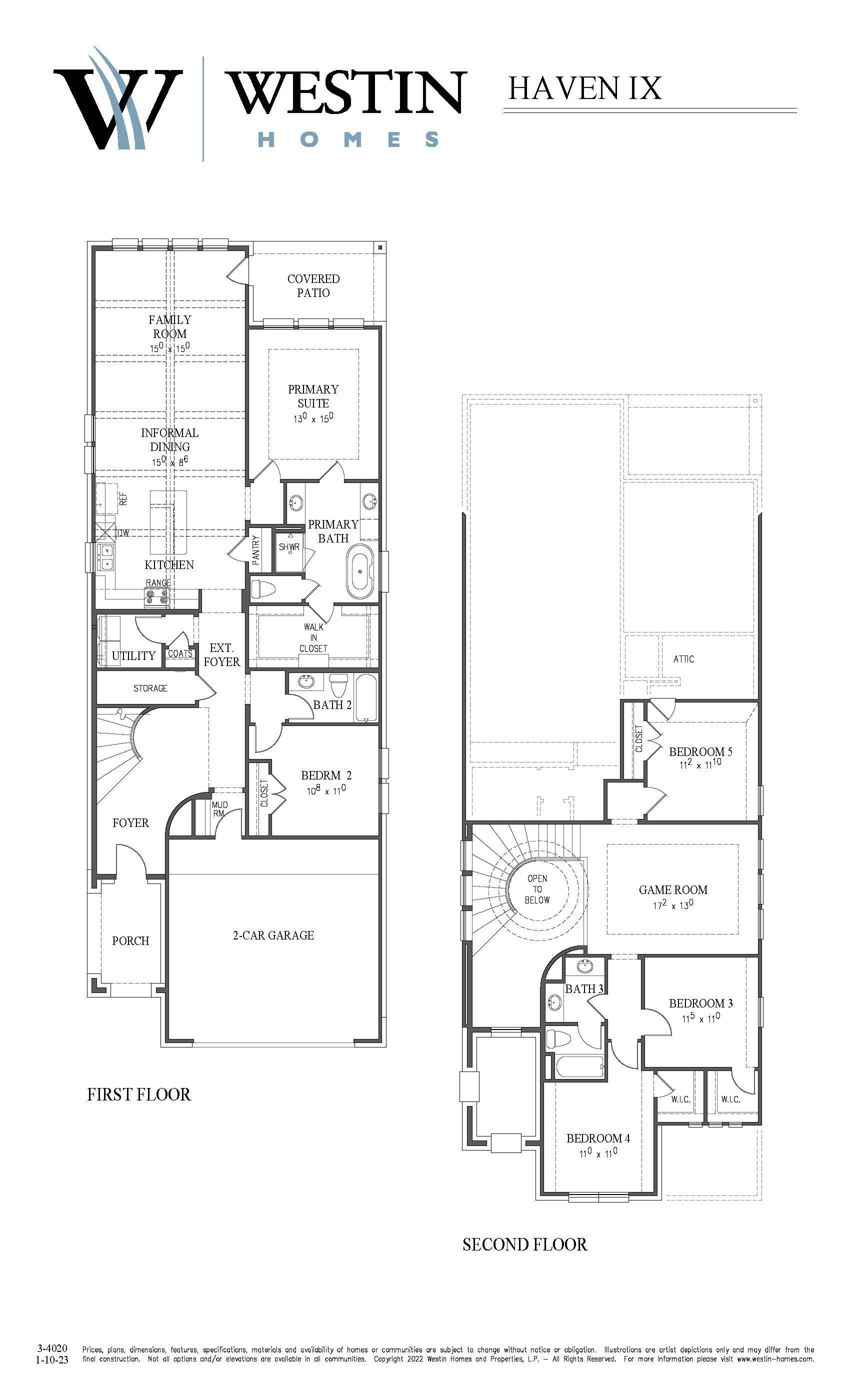 The Haven IX Floor Plan by Westin Homes