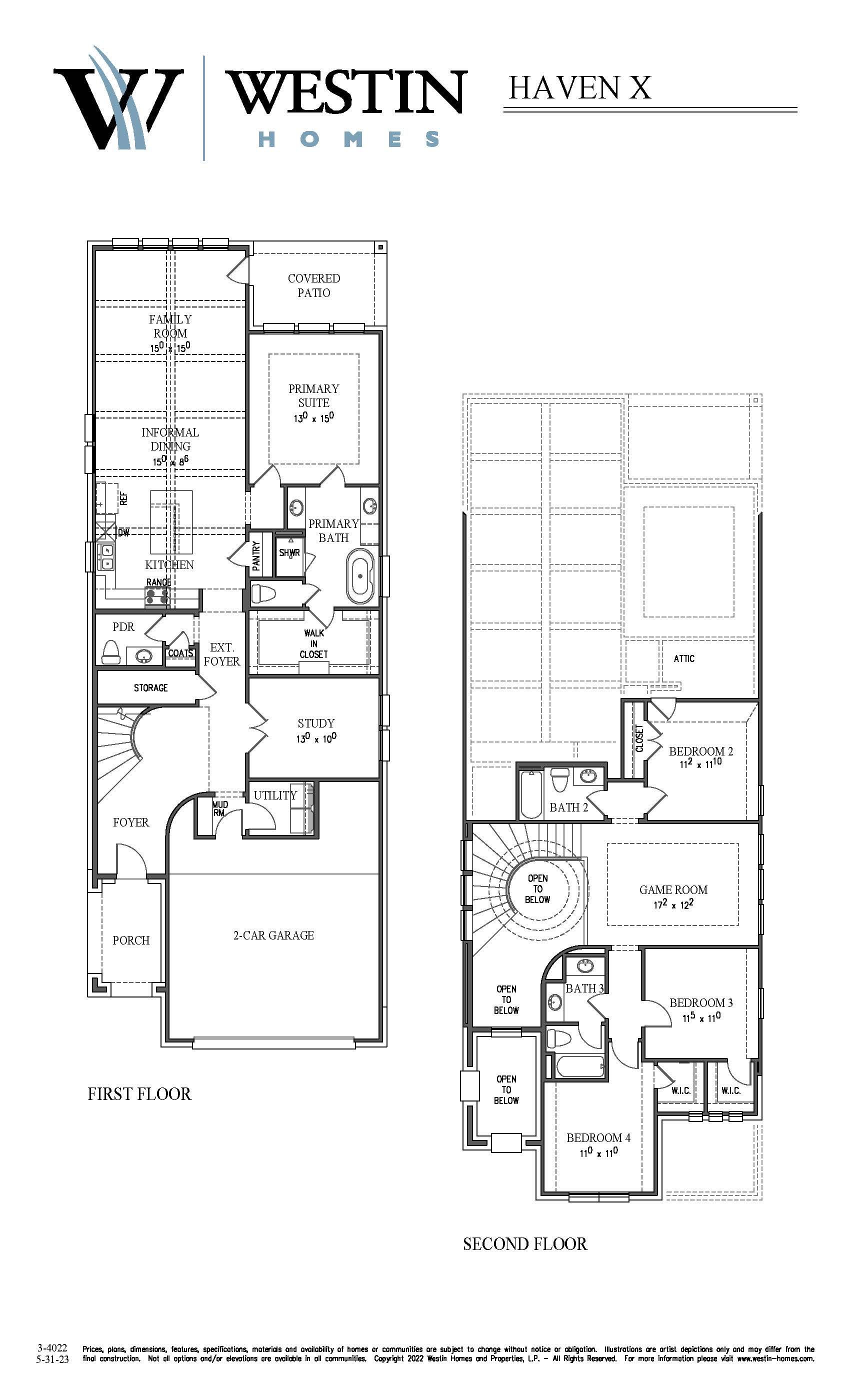 The Haven X Floor Plan by Westin Homes