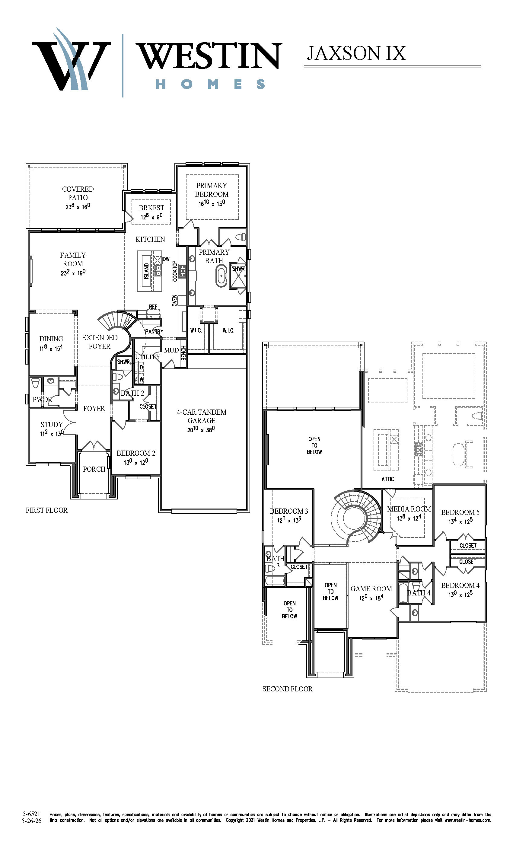 The Jaxson IX Floor Plan by Westin Homes