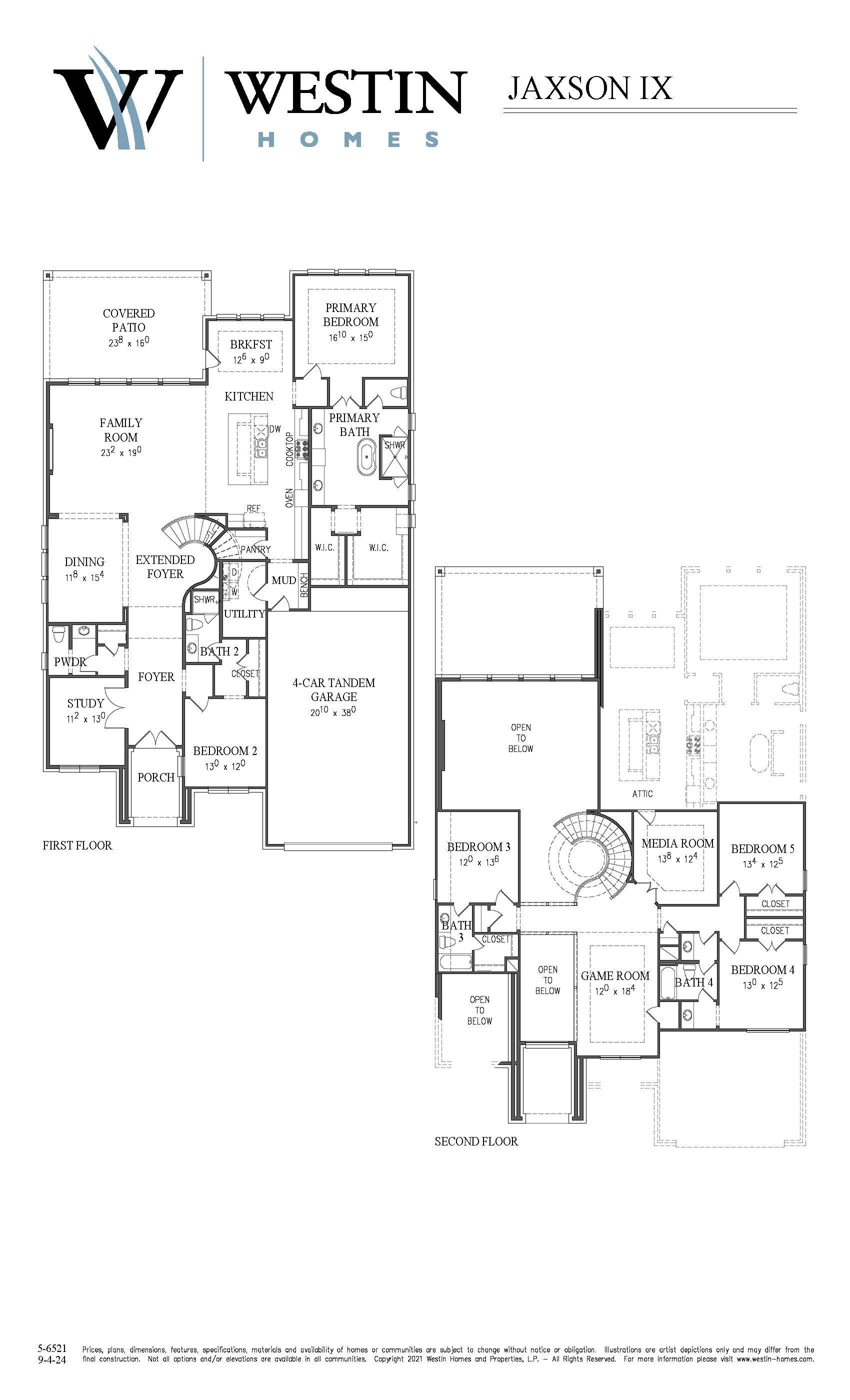 The Jaxson IX Floor Plan by Westin Homes