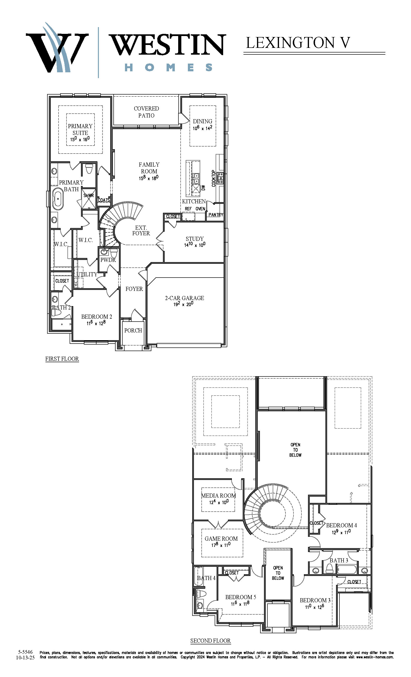 The Lexington V Floor Plan by Westin Homes