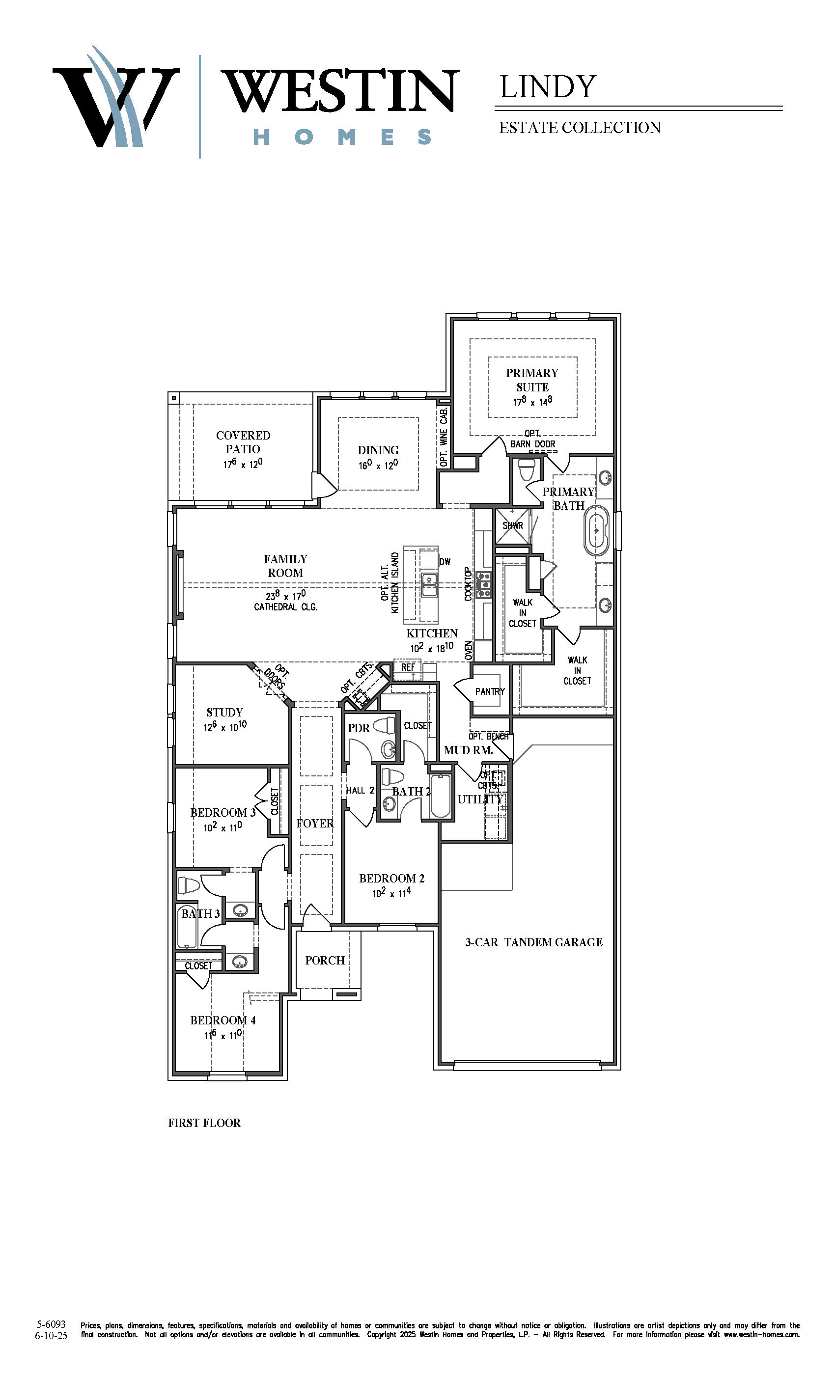 The Lindy Floor Plan by Westin Homes