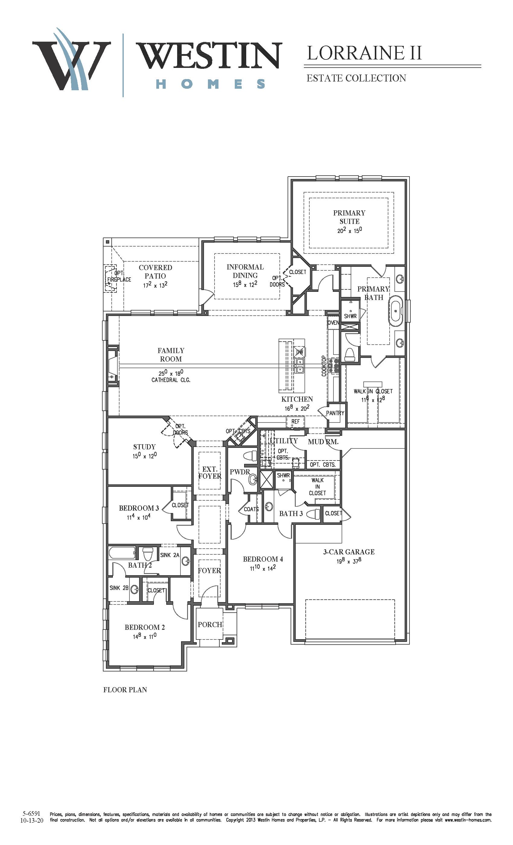 The Lorraine II Floor Plan by Westin Homes