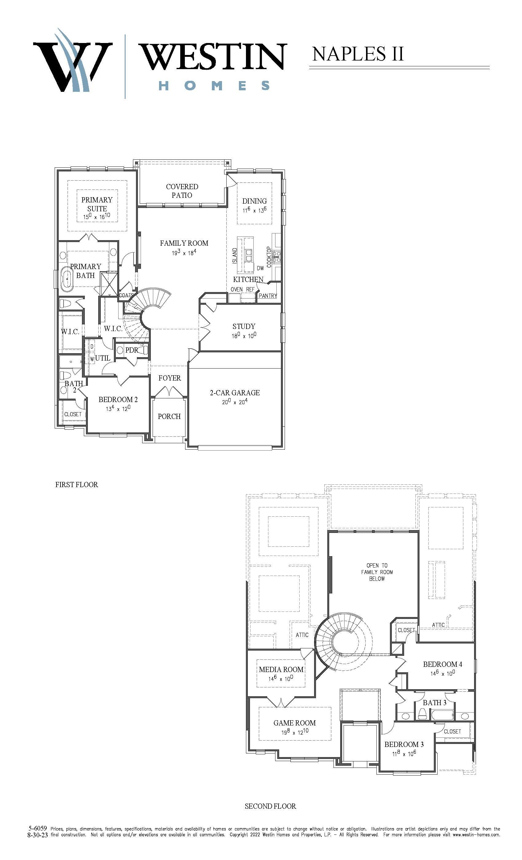 The Naples II Floor Plan by Westin Homes
