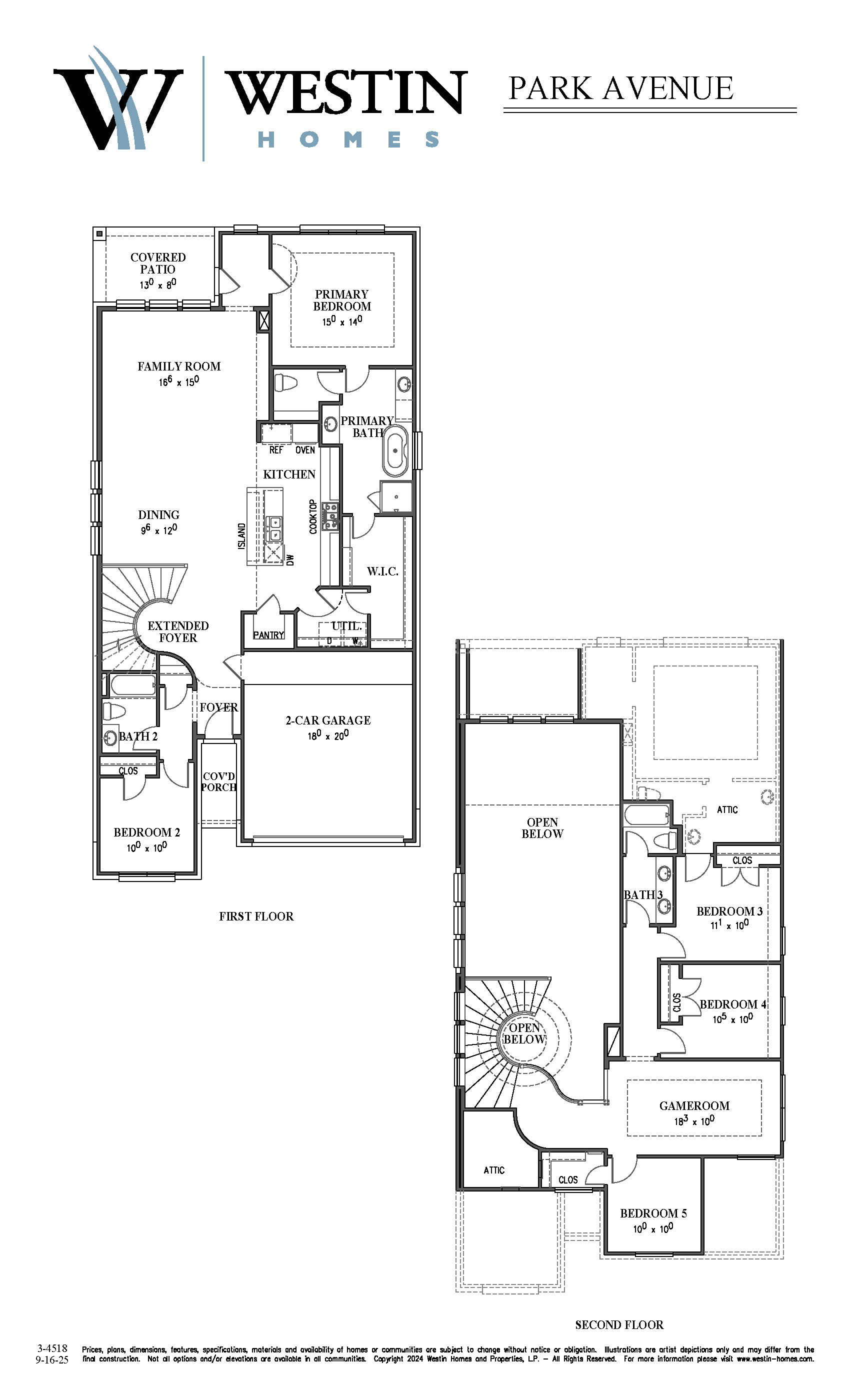 The Park Avenue Floor Plan by Westin Homes