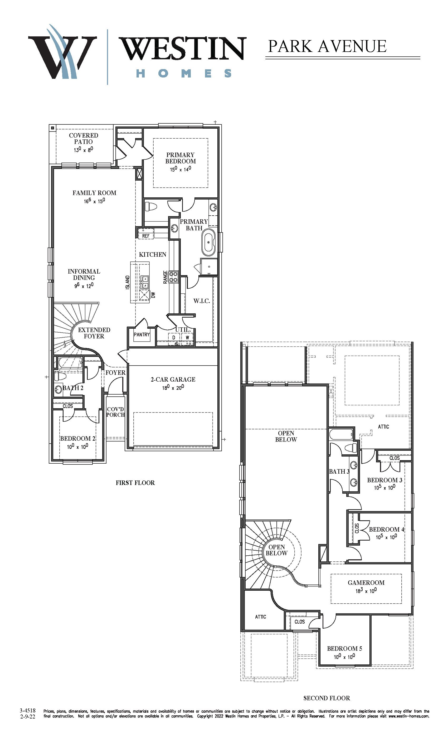 The Park Avenue Floor Plan by Westin Homes