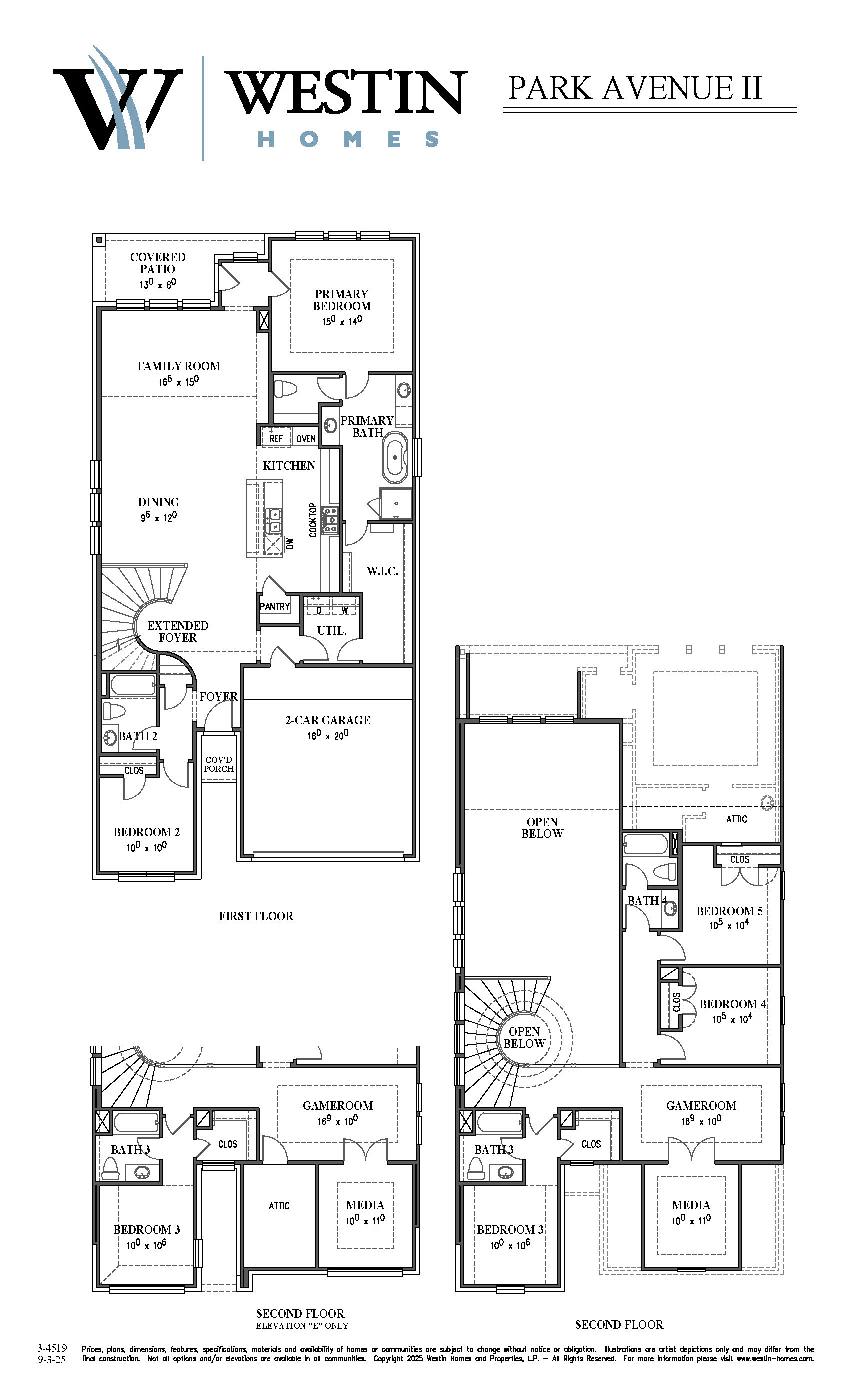 The Park Avenue II Floor Plan by Westin Homes