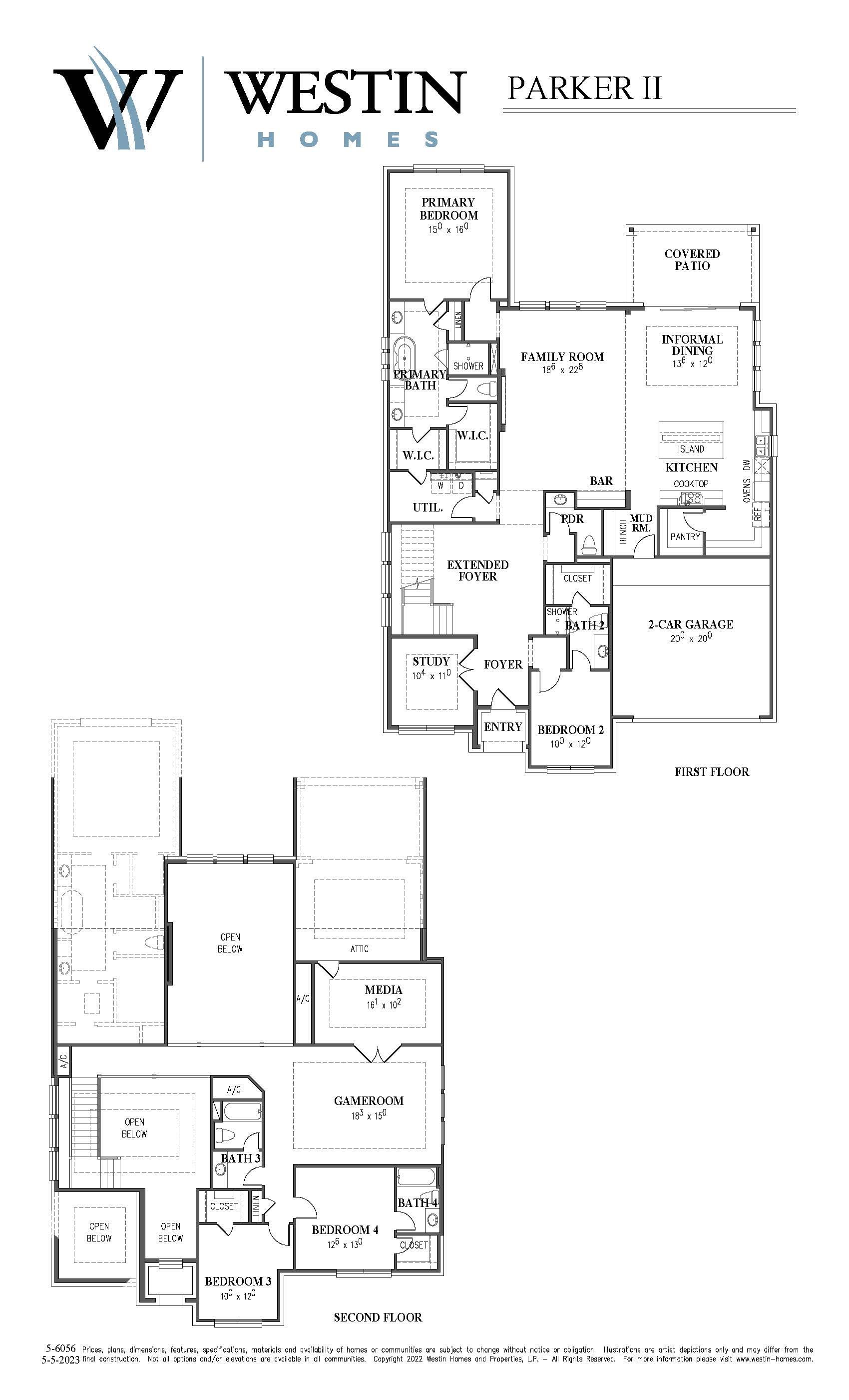 The Parker II Floor Plan by Westin Homes