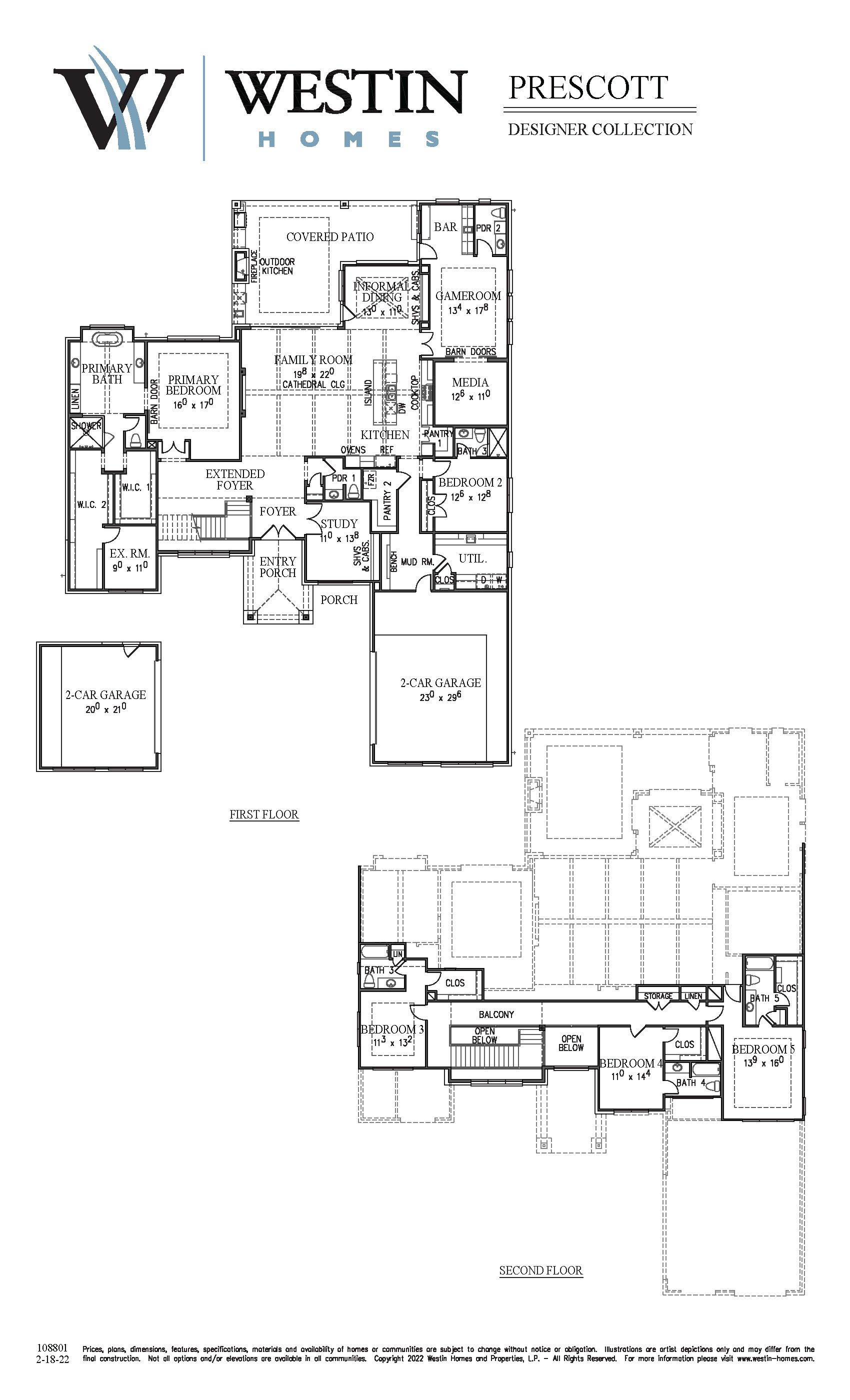 The Prescott Floor Plan by Westin Homes