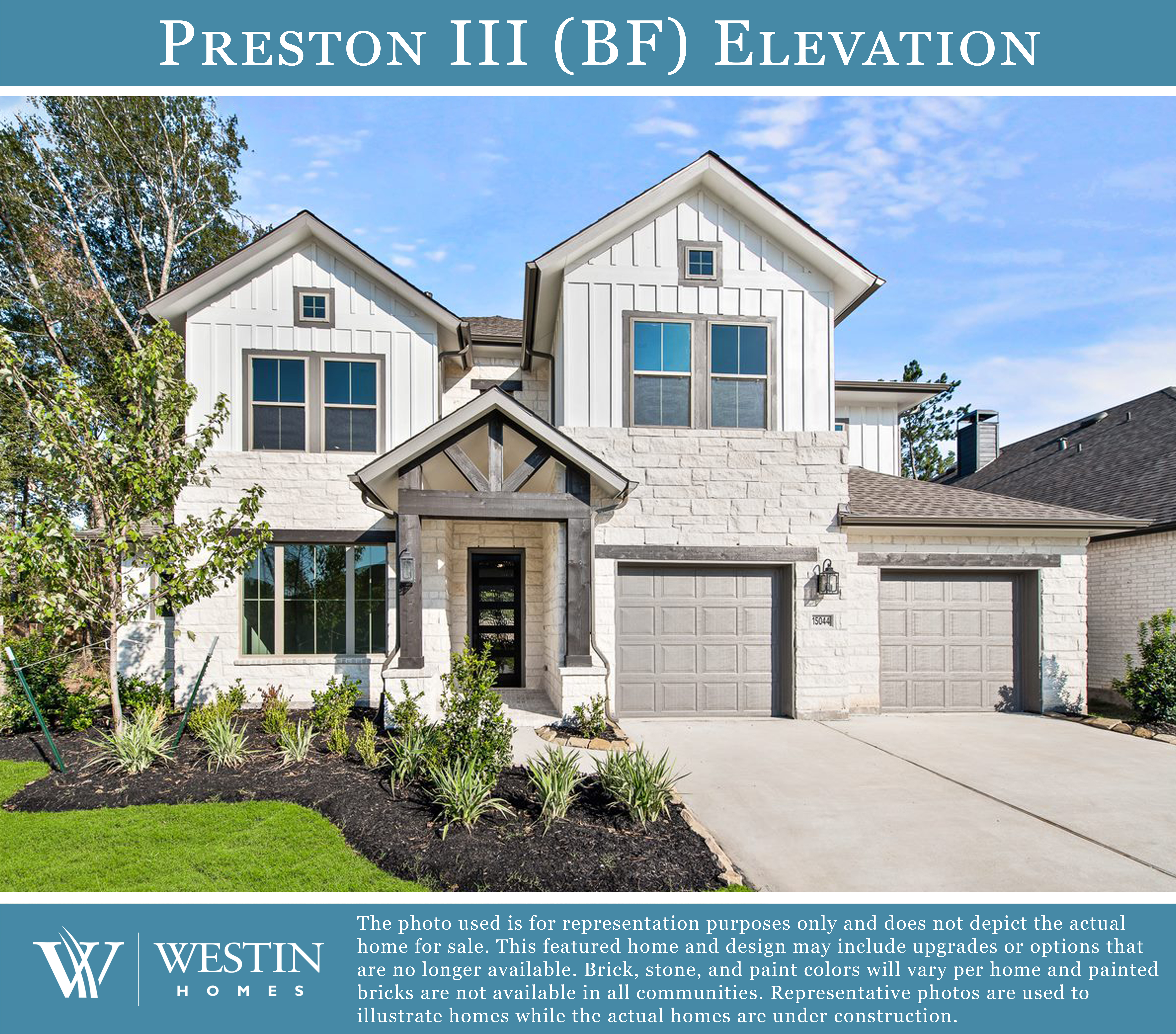 The Preston III Elevation BF by Westin Homes