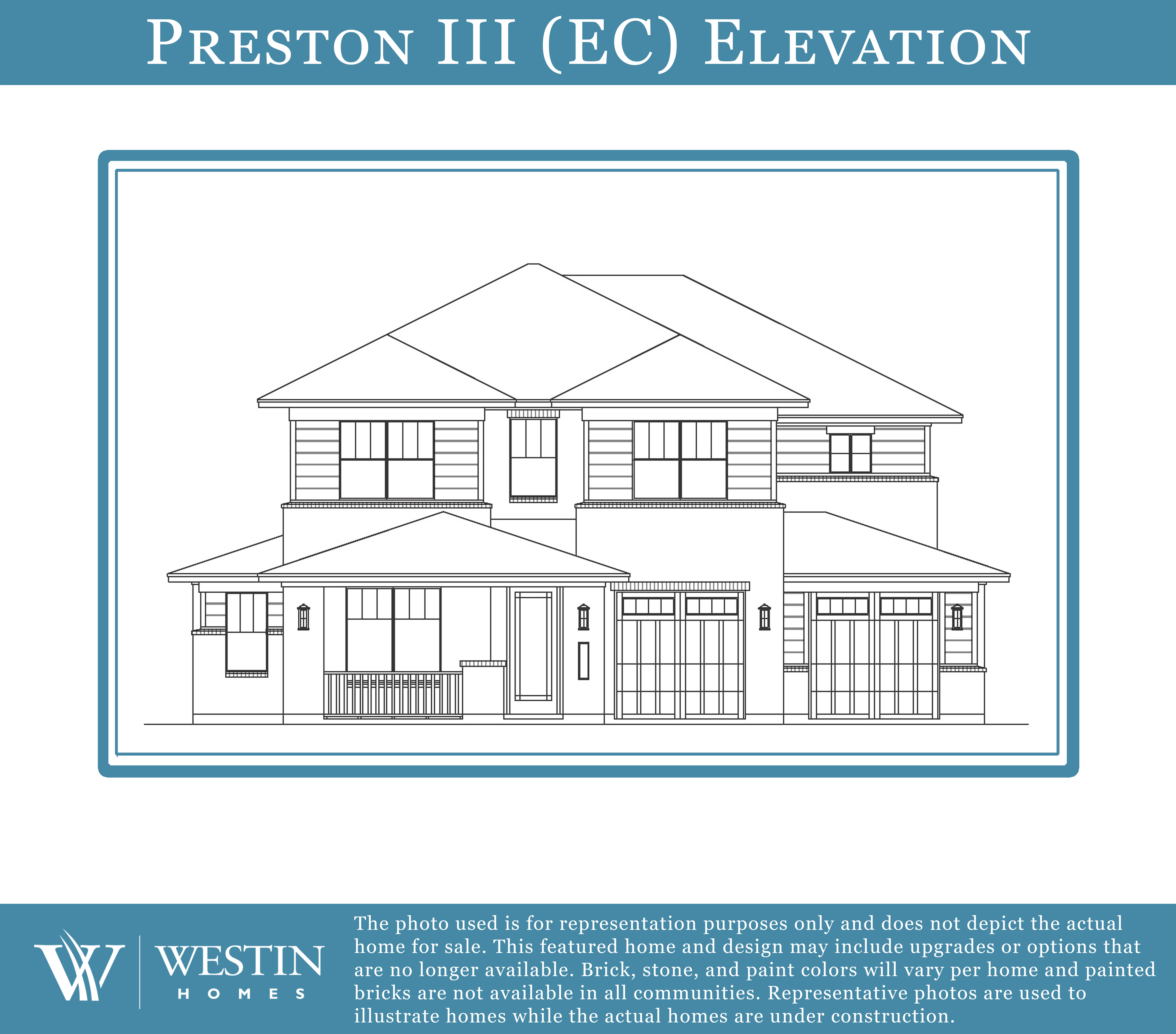 The Preston III Elevation EC by Westin Homes