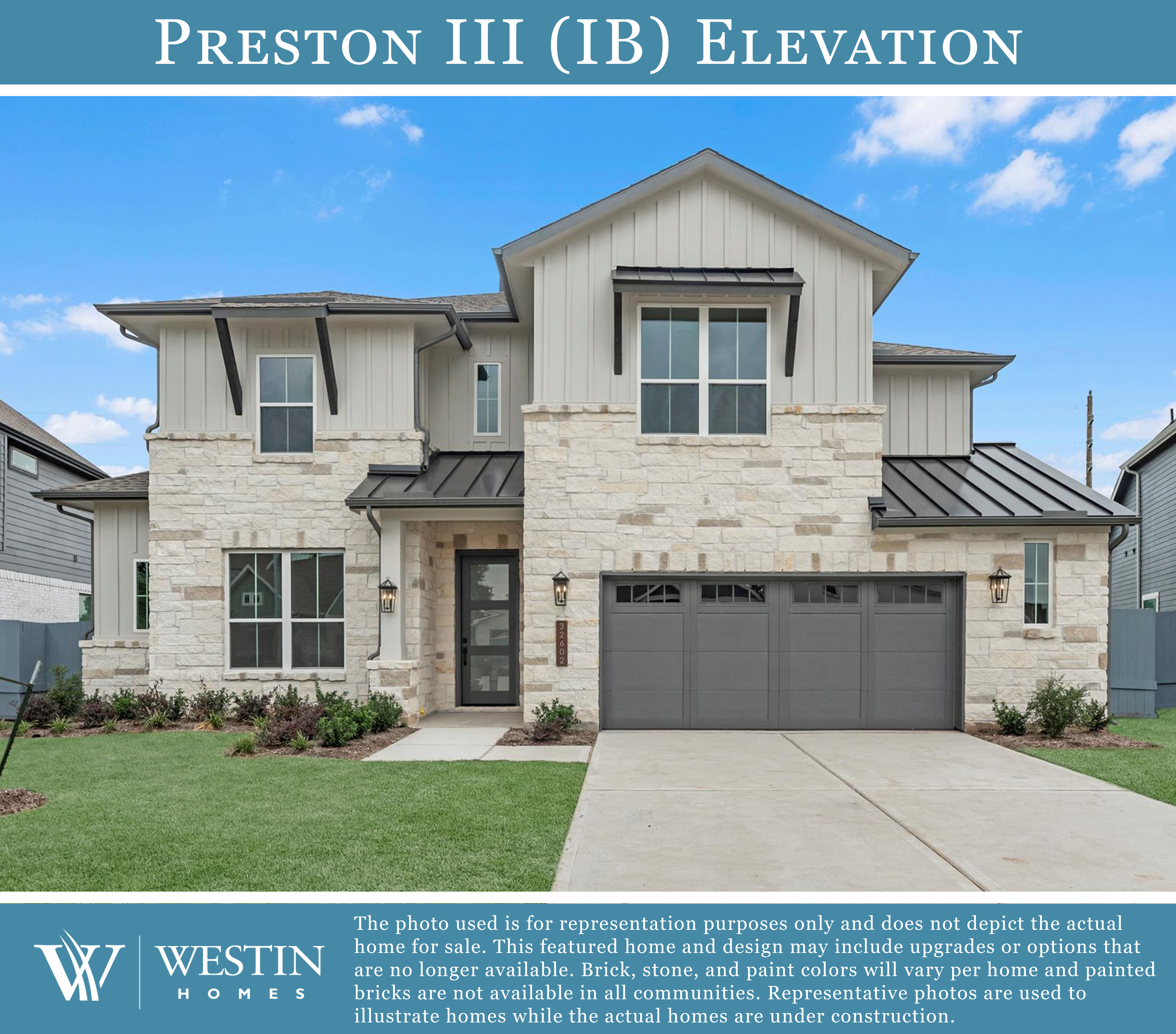 The Preston III Elevation IB by Westin Homes