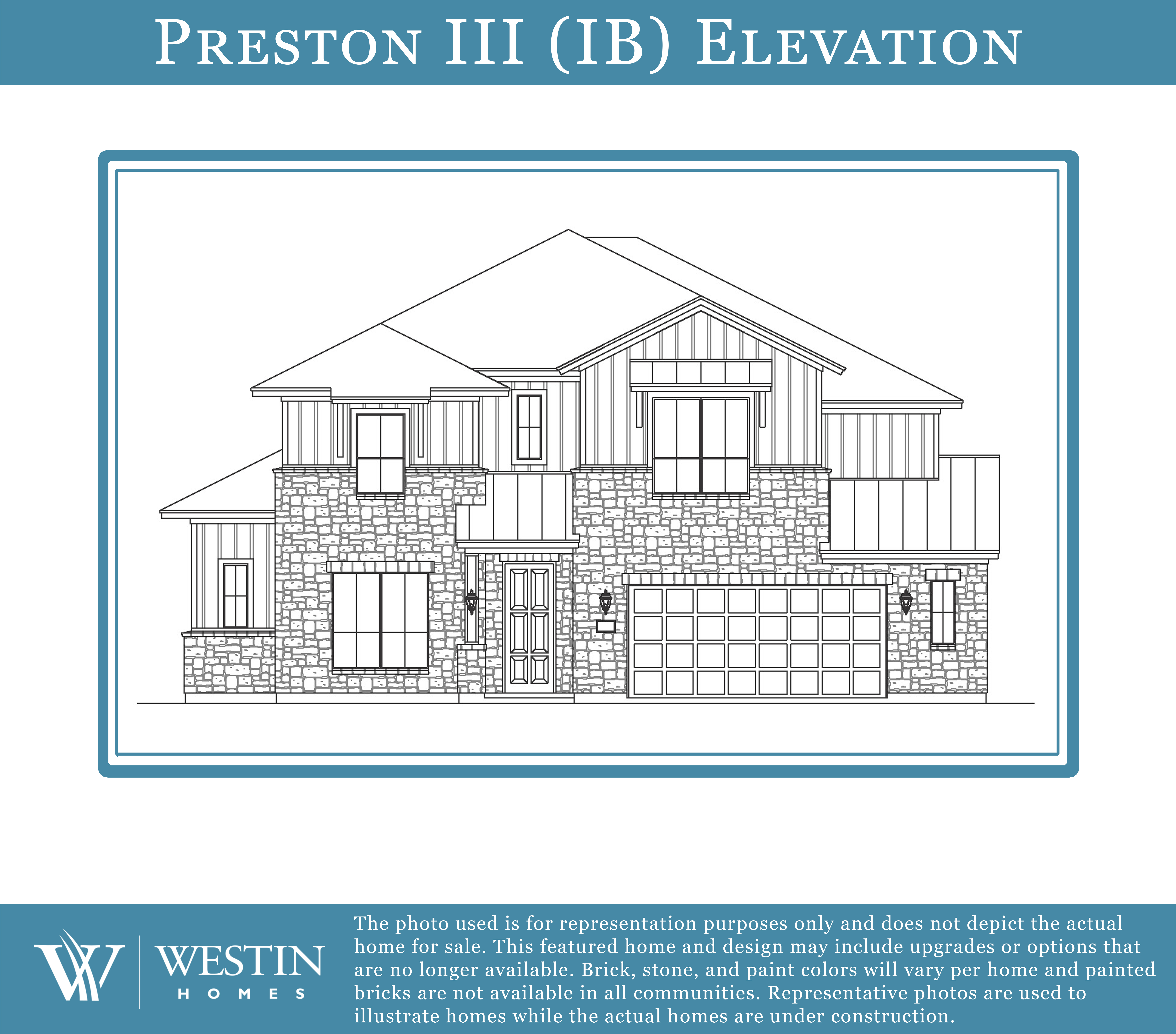 The Preston III Elevation IB by Westin Homes
