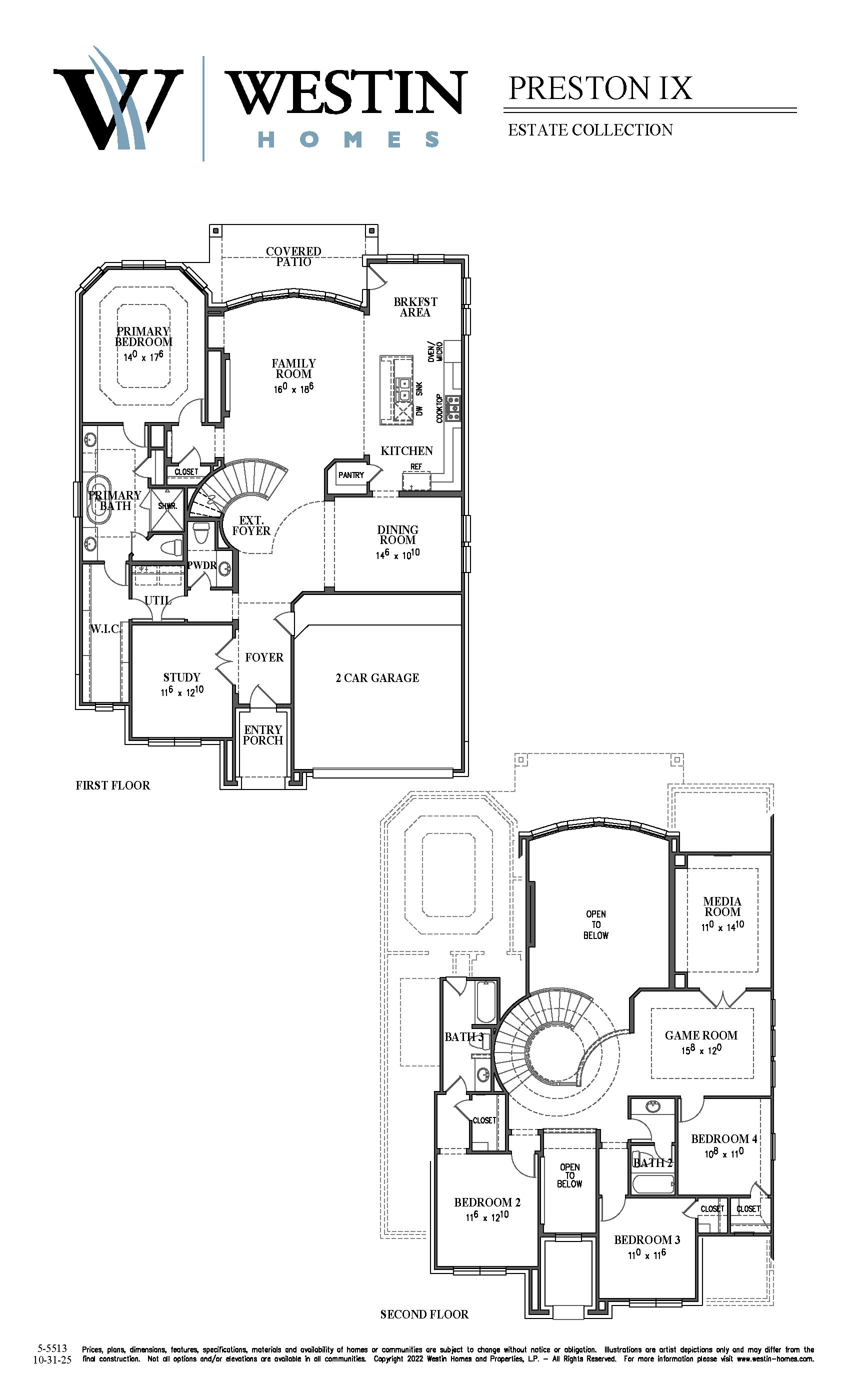 The Preston IX Floor Plan by Westin Homes