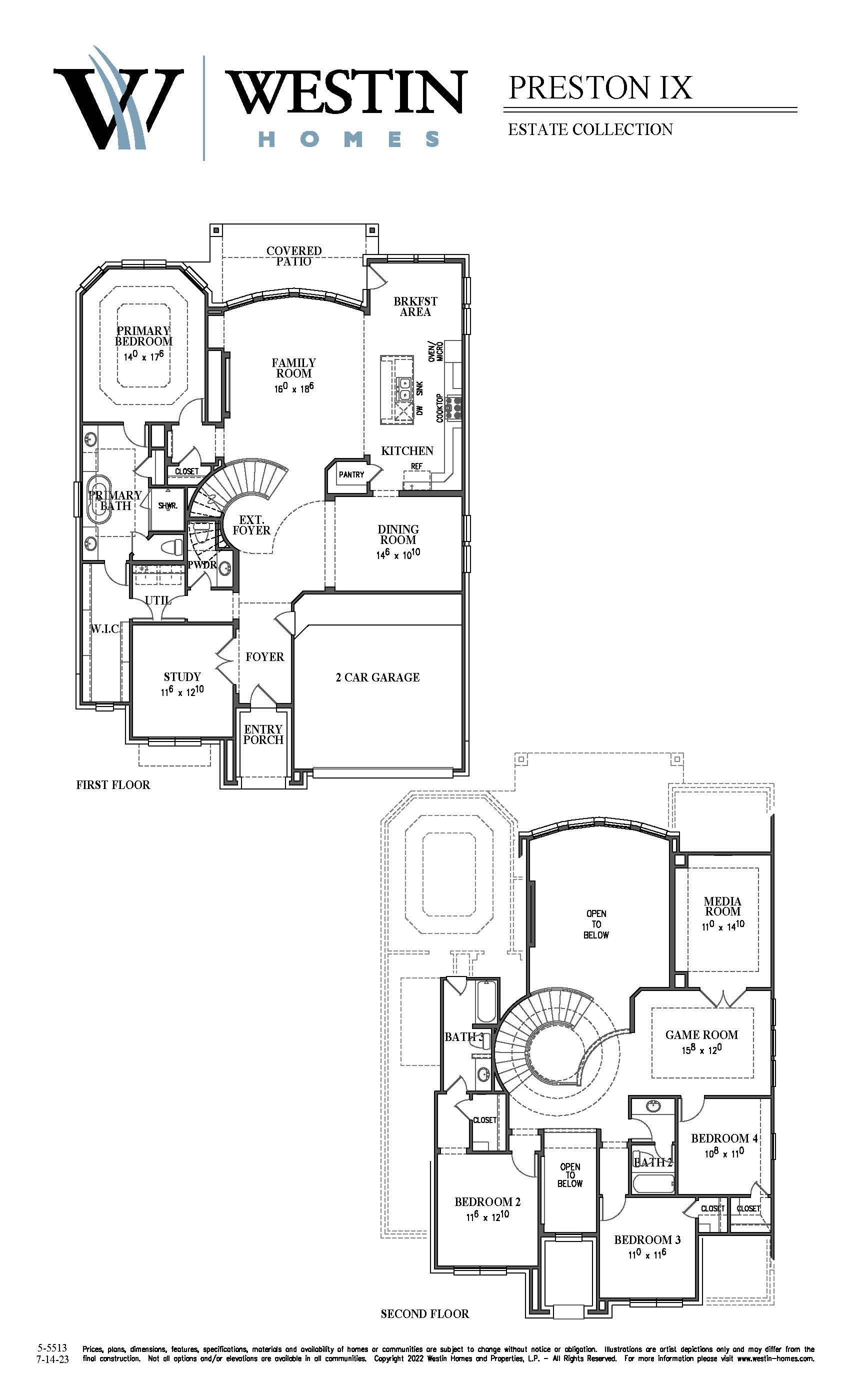 The Preston IX Floor Plan by Westin Homes