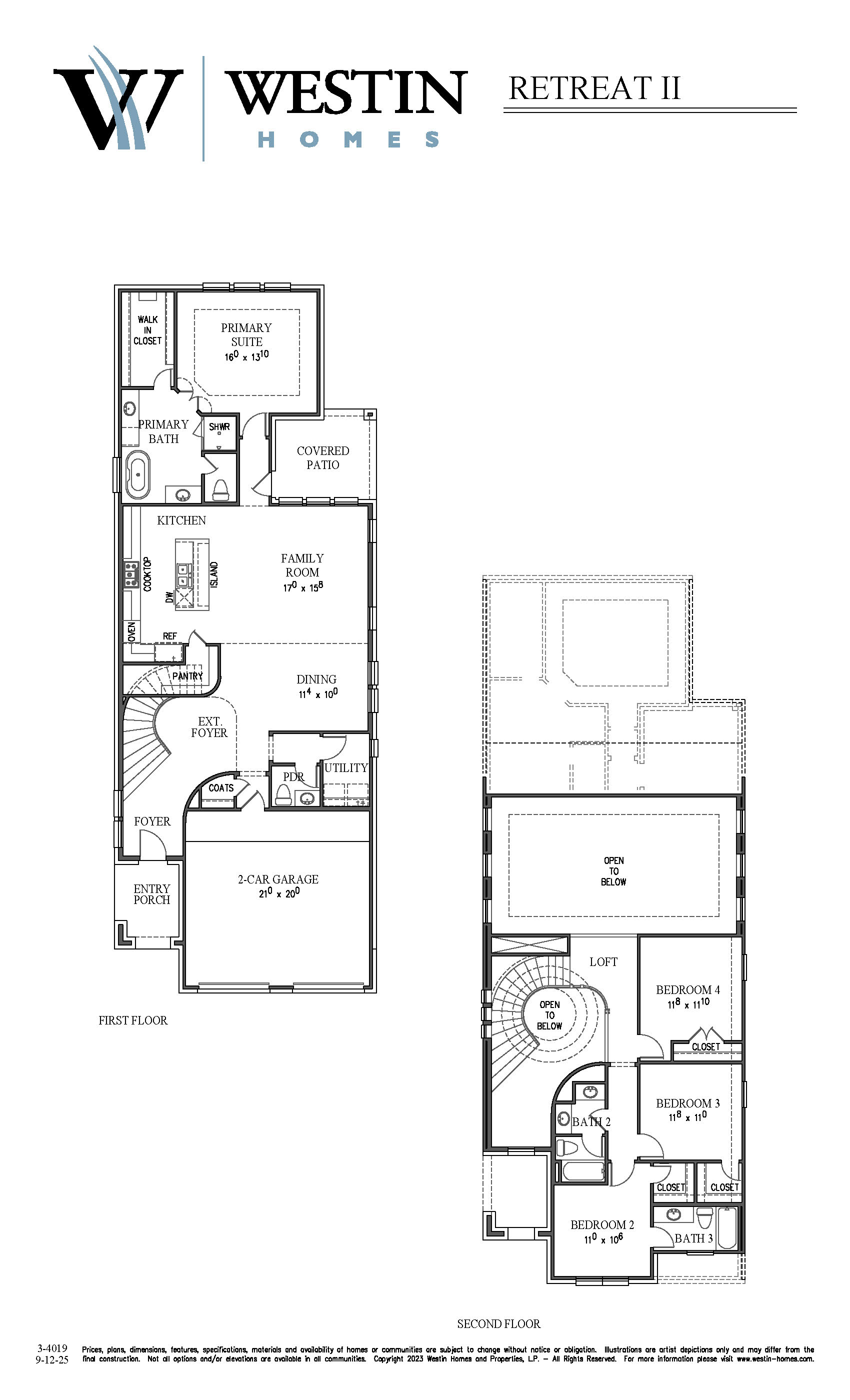 The Retreat II Floor Plan by Westin Homes