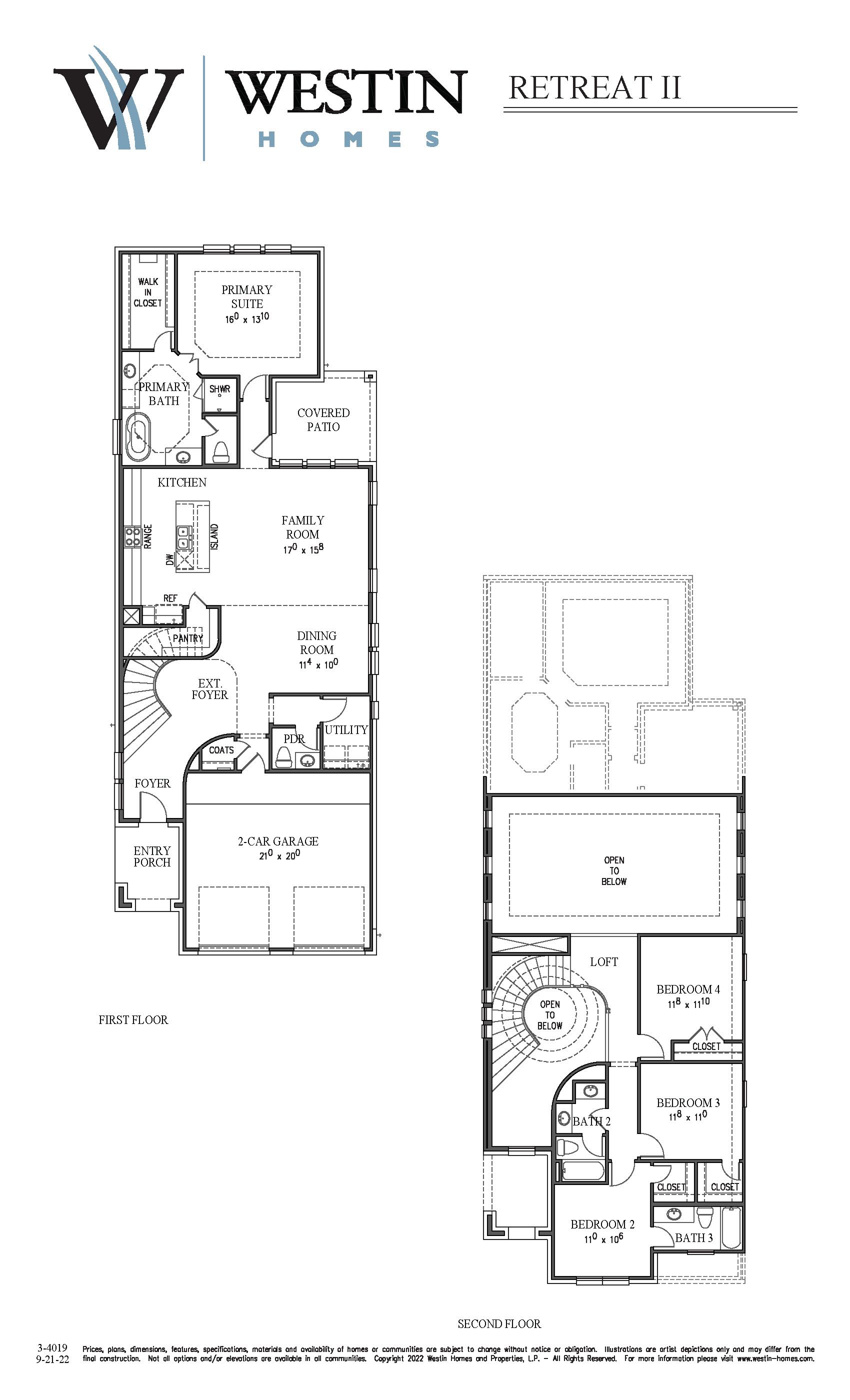 The Retreat II Floor Plan by Westin Homes